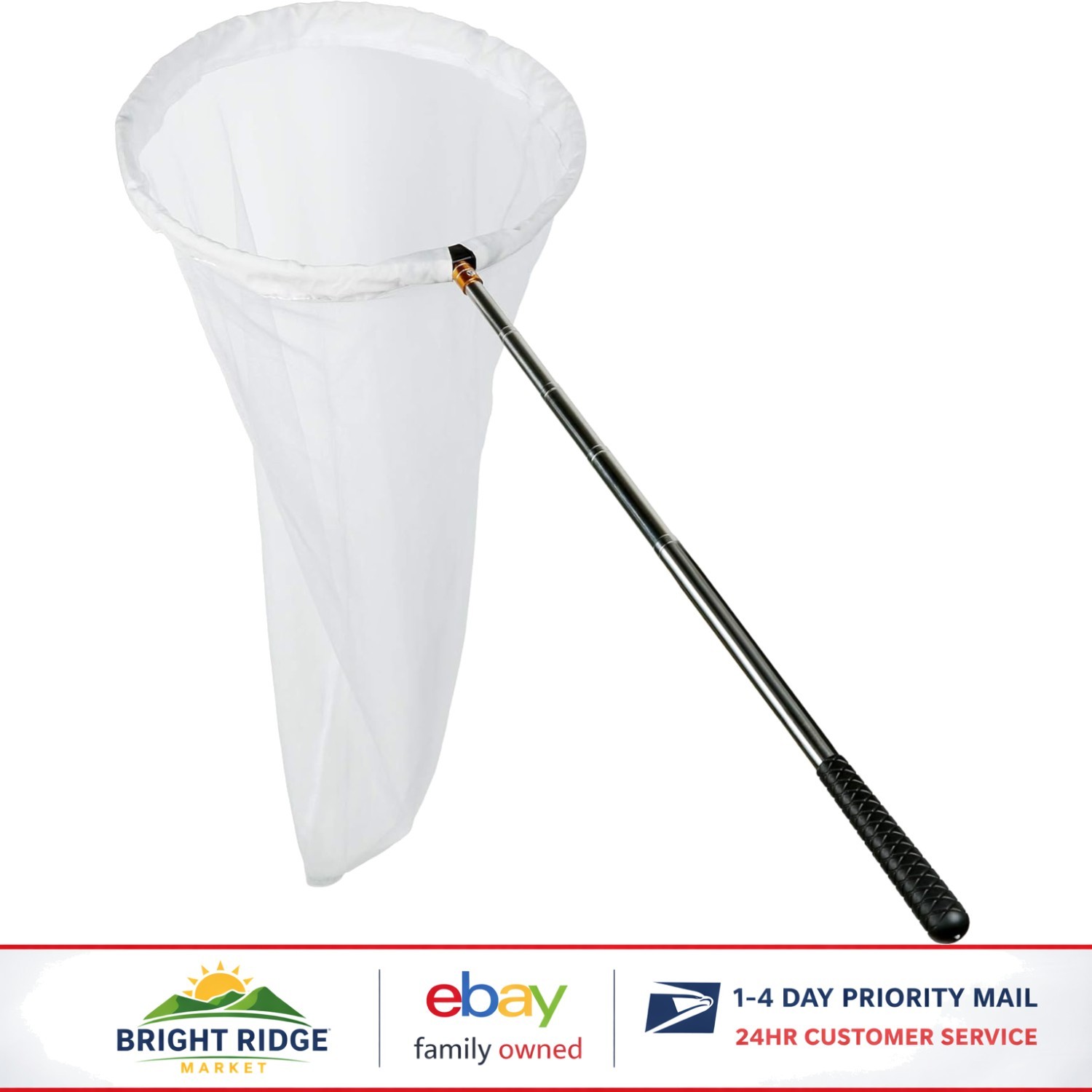 Telescopic 59″ Handle Insect Net with 14″ Ring for Fishing and Collection