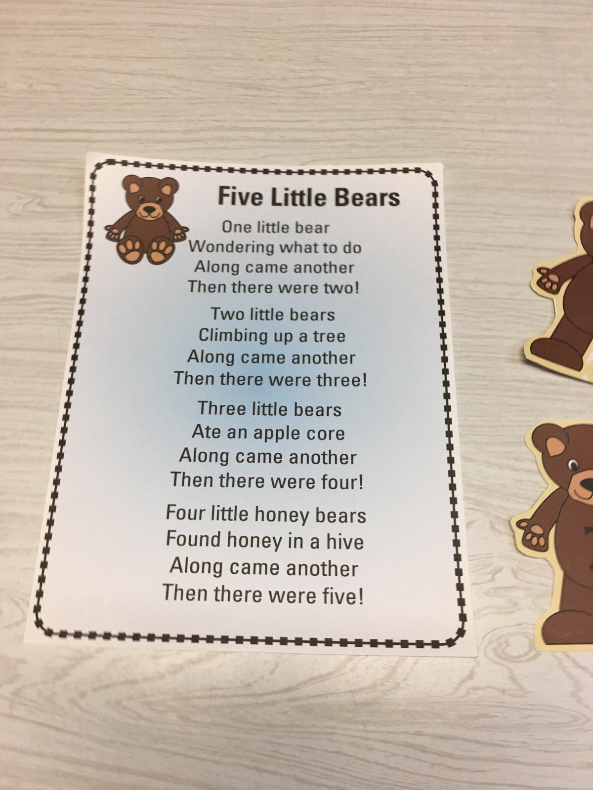 Five Little Bears – FLANNEL FELT BOARD STORY