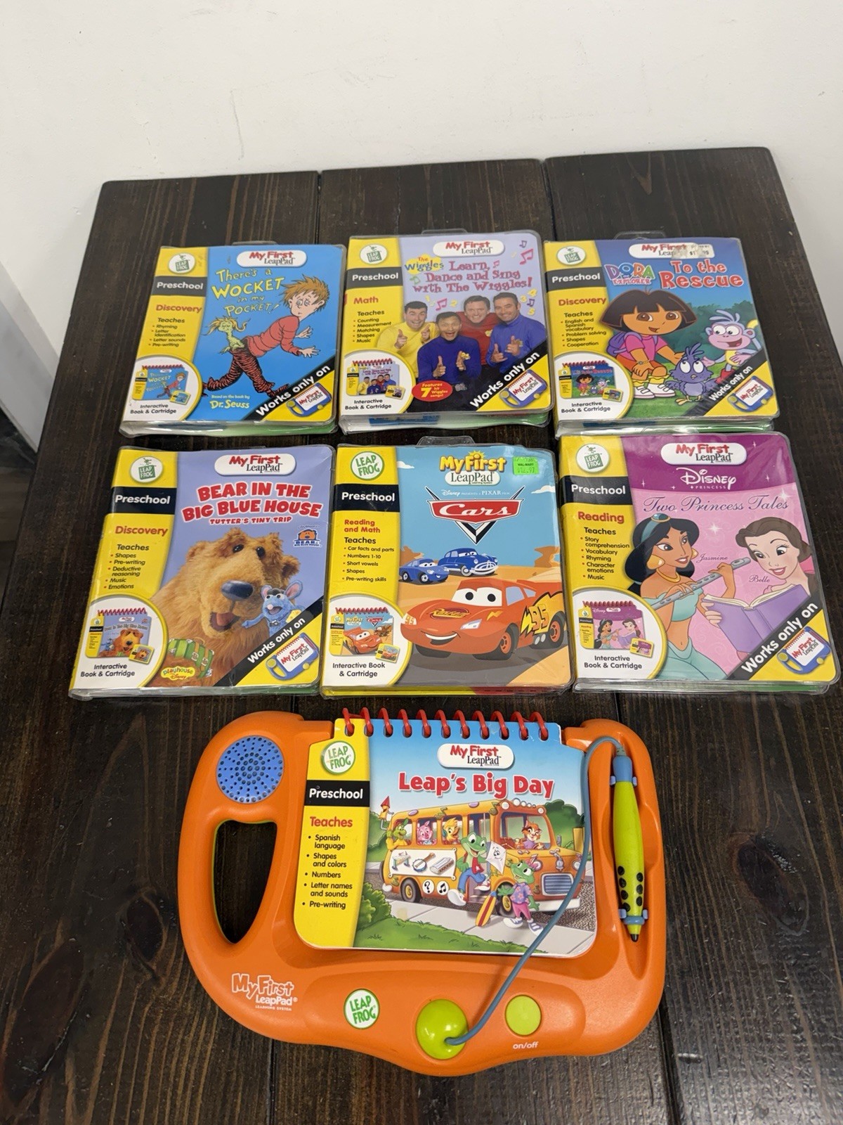 My First Leap Pad w/ Original Book & Cartridge + 6 Books & Cartridges in Cases