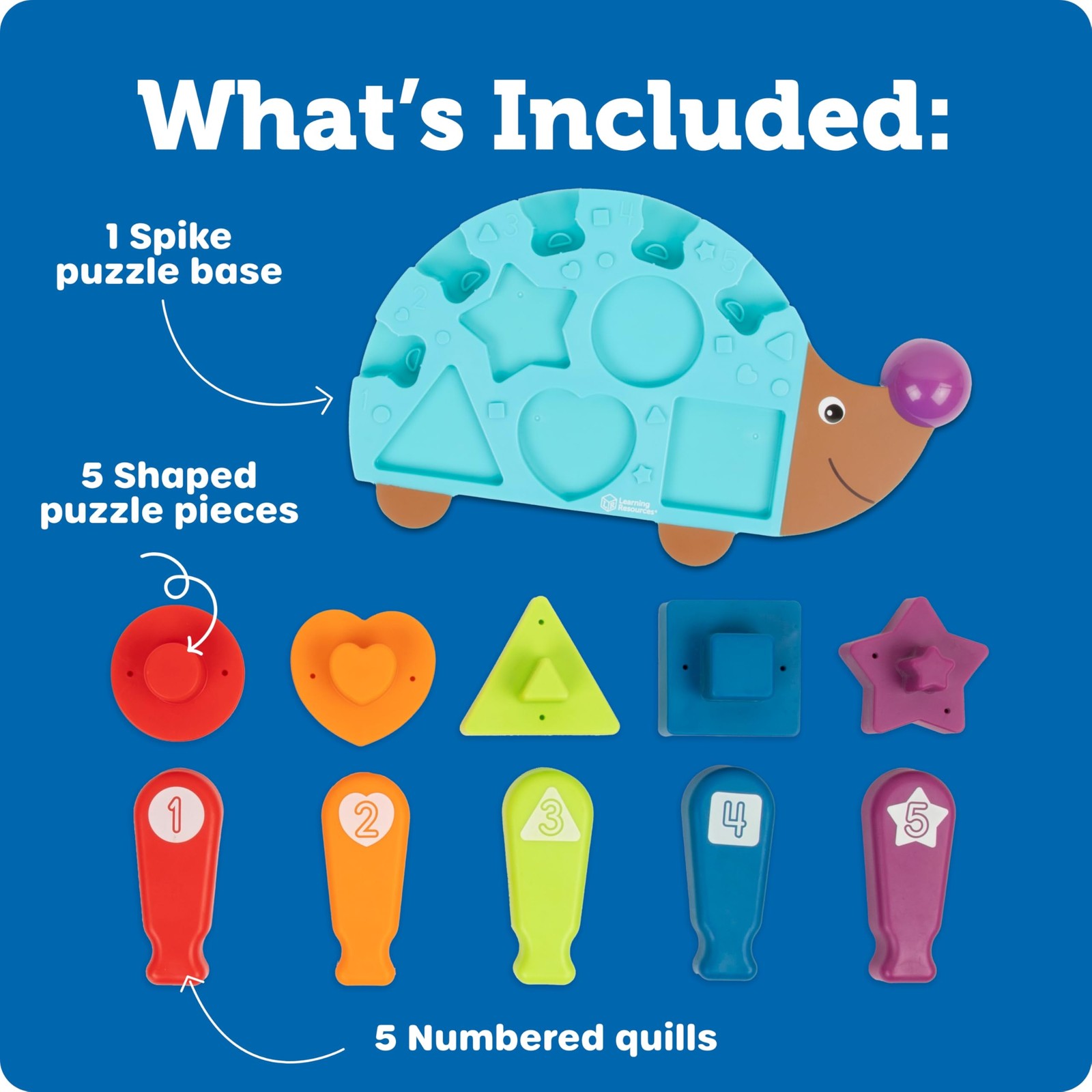 Learning Resources Spike The Fine Motor Hedgehog Puzzle Medium, Multi
