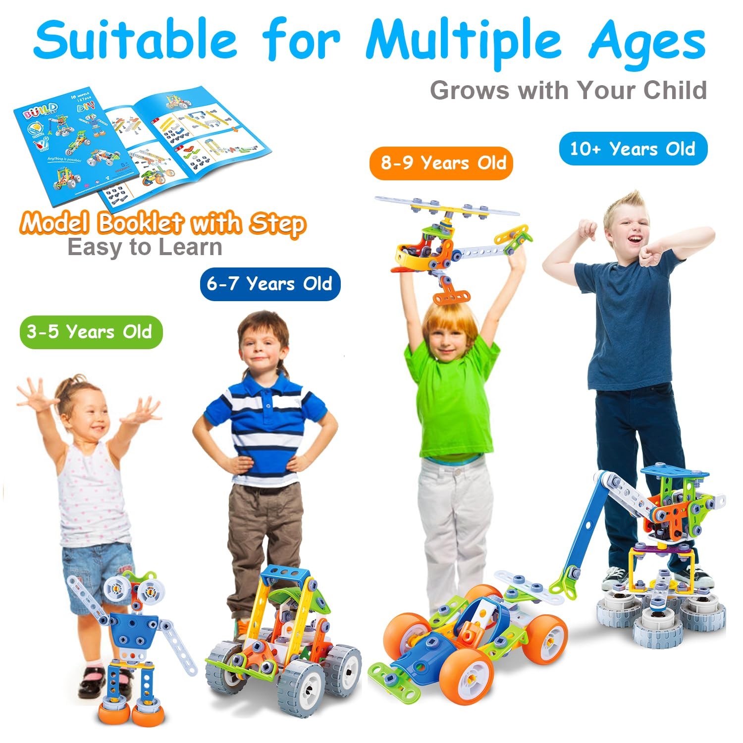 10 in 1 STEM Toys for 4 5 6 7 8+ 6 inches x 10 x 5 inches, Multicolor