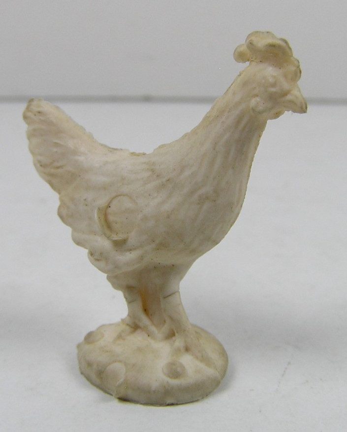 Unbranded White Chicken 1-3/8″ Tall Plastic Farm Animal Toy Figure