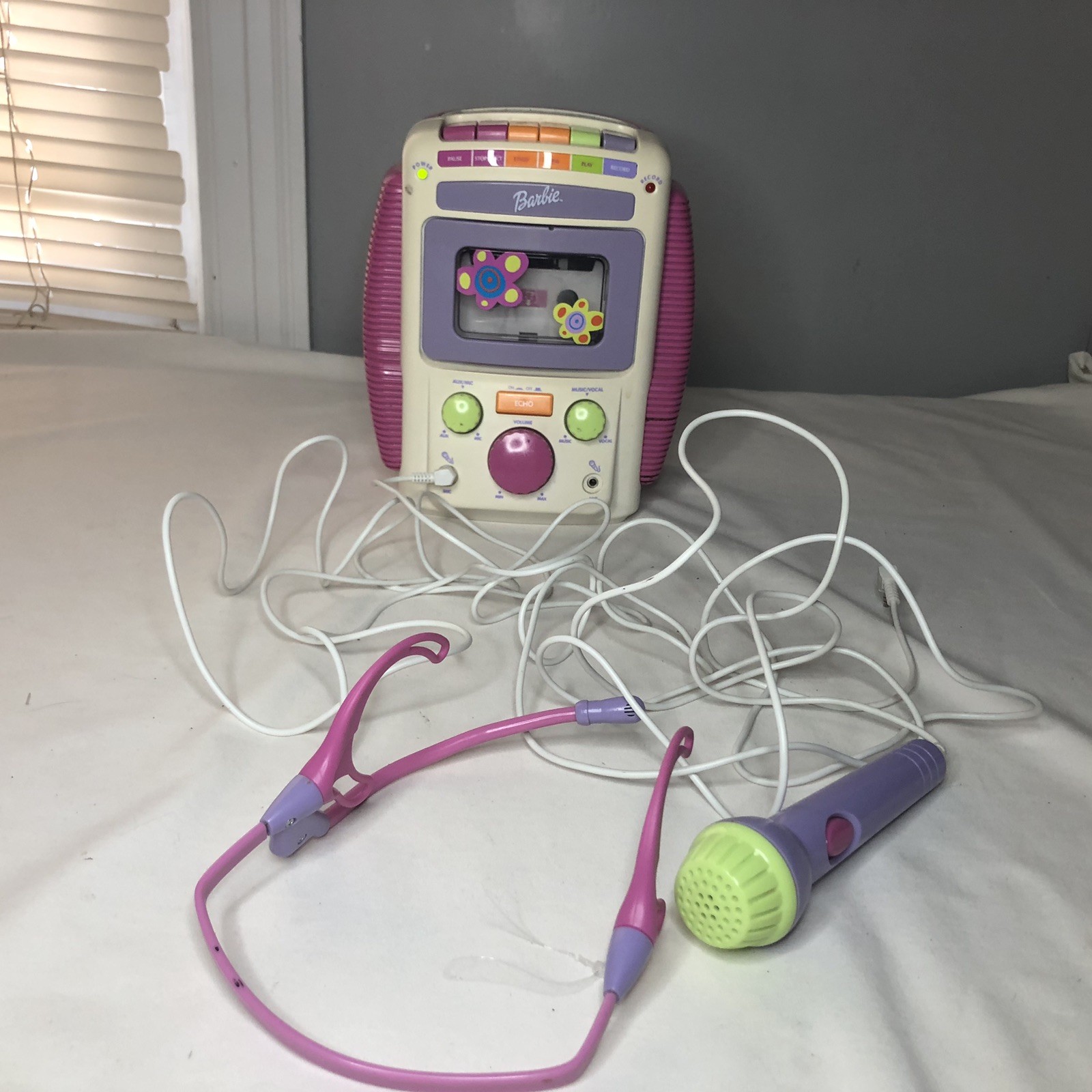 Vintage Mattel Barbie Sing A Long Karaoke Cassette Player 2001 – READ
