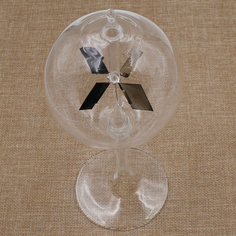Crookes Radiometer Spinning Vanes Glass Light Mill Educational Ornament Decor US