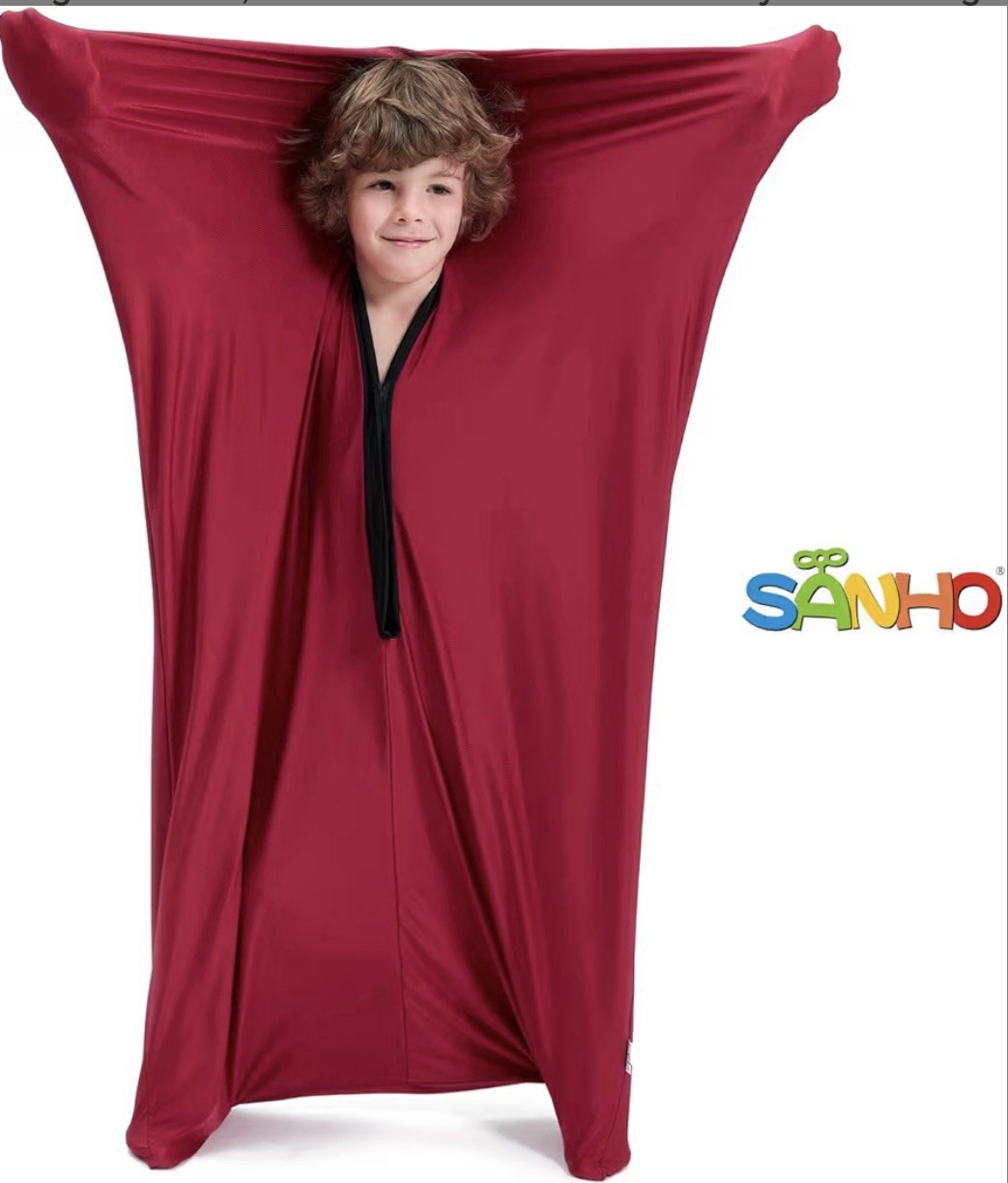 SANHO Premium Sensory Body Sock Small Wine Red SPD Autism Compression Therapy