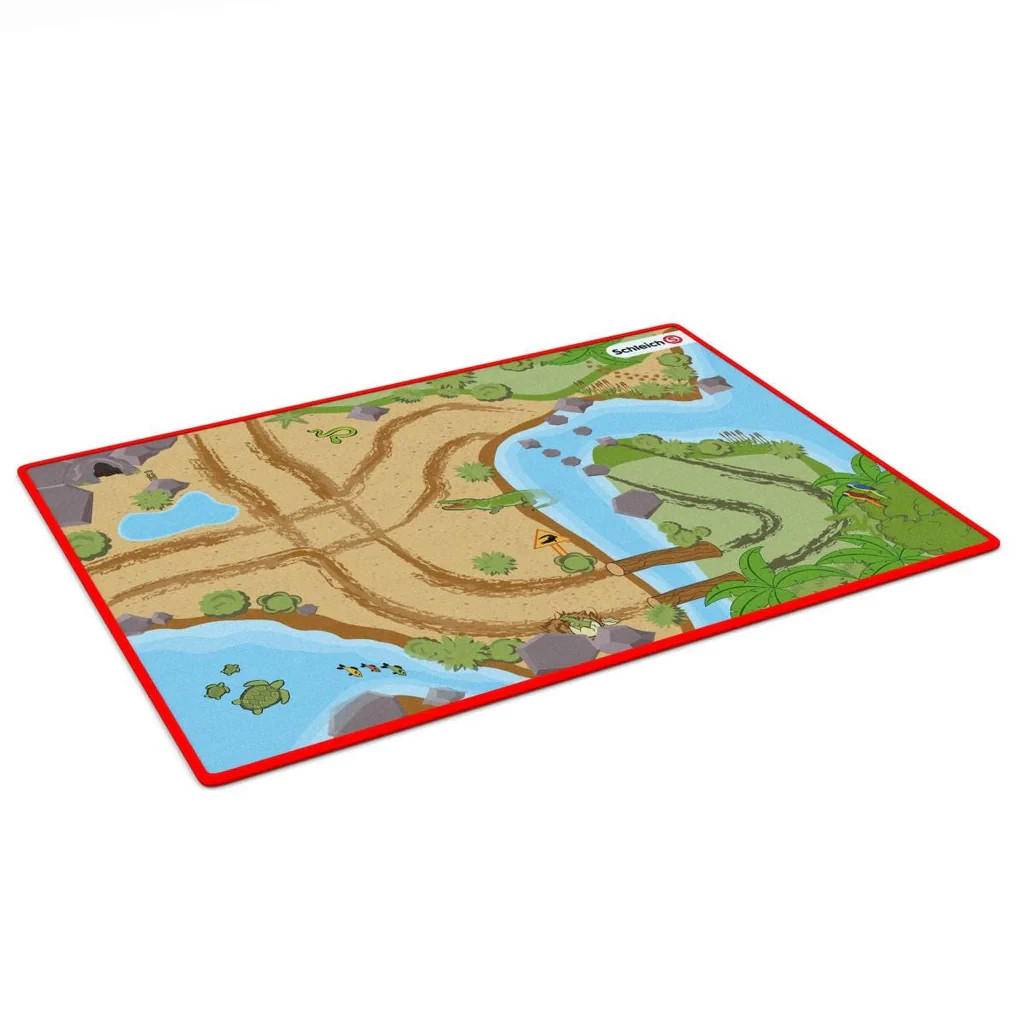 SCHLEICH Wild Life Playmat for Animals – Lions Crocodile 52.4 x 36.2 x 0.2 inch