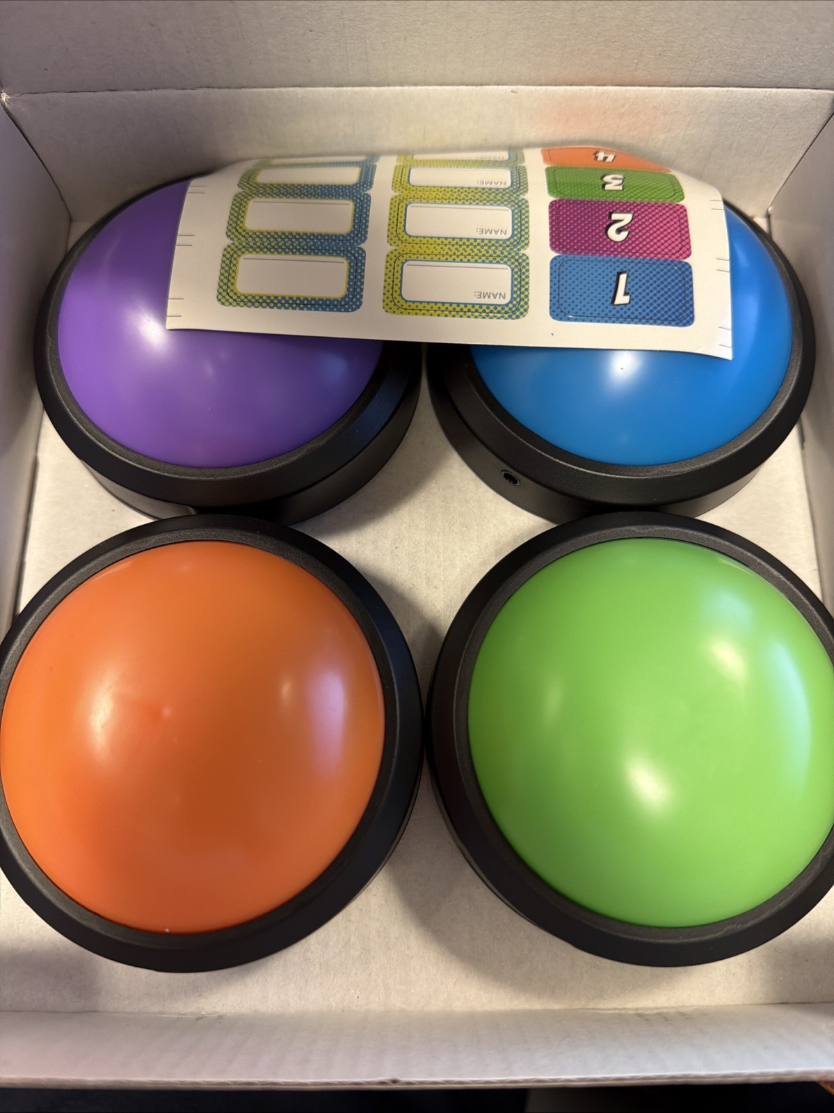 Teacher’s Choice 4 Pack Game Buzzers With Unique Loud Sounds For Each Buzzer
