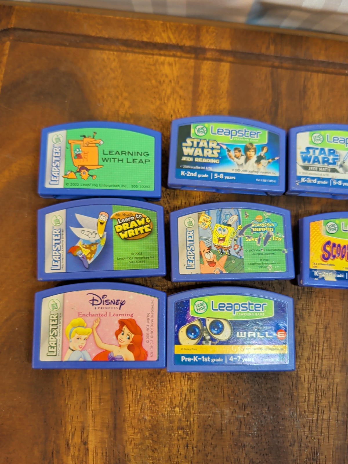 Leap Frog Leapster Game Cartridges Lot of 8 Explorer Learning Disney Spongbob