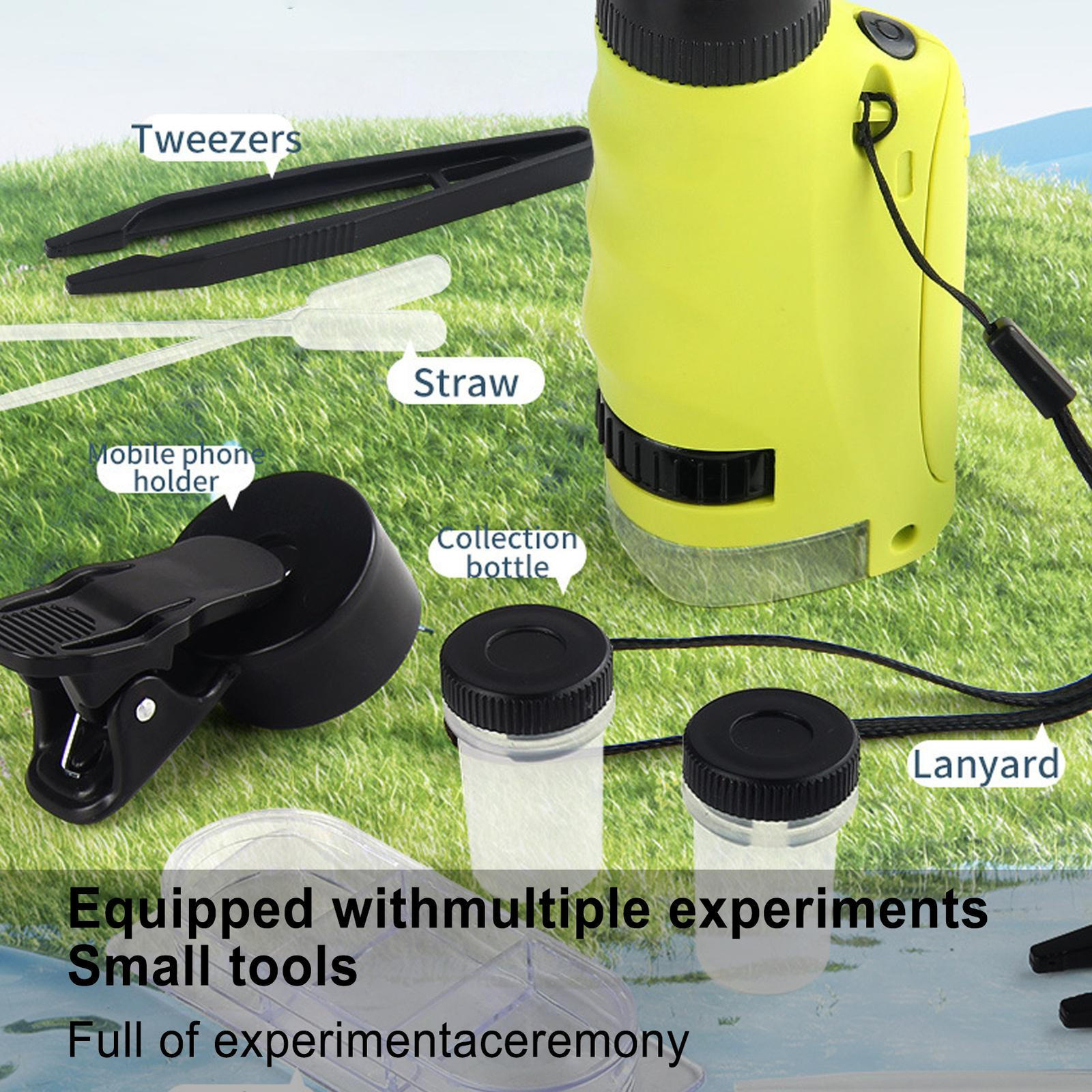 Mini Microscope For Kids Portable Microscope LED Lighting Small Handheld US NEW