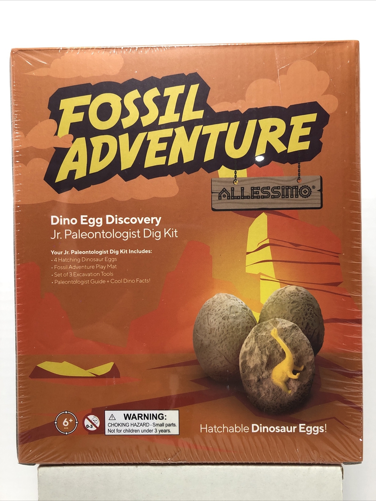 Dino Egg Discovery Dig Kit with 4 Hatching Eggs 3 Tools Jr. Paleontologist