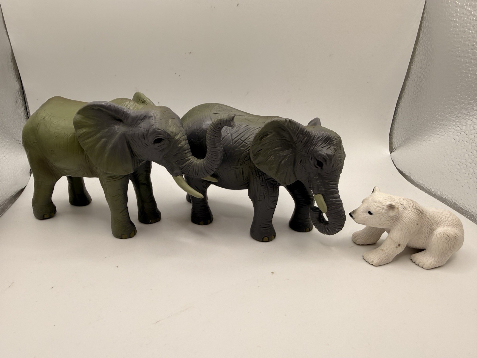 Terra by Battat, Pair of Elephant Figures, Hard Rubber & Random Polar Bear