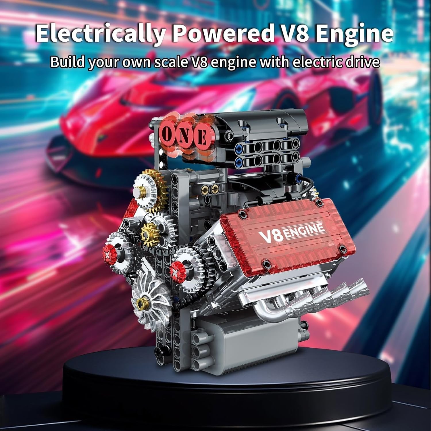 V8 Engine Building Set-Mini V8 Engine Kits That Runs 478 PCS Working V8 Model Ki