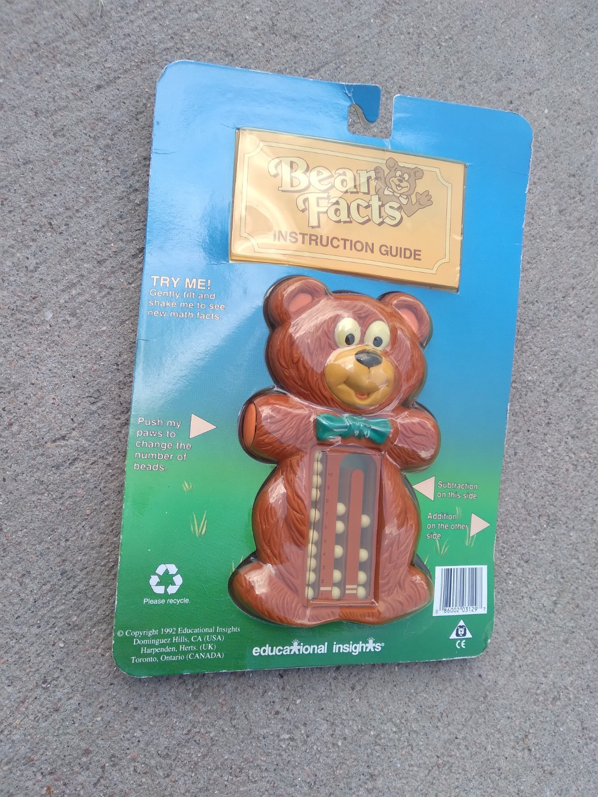 Vintage Bear Facts Game Learn Addition Subtraction NEW 1992