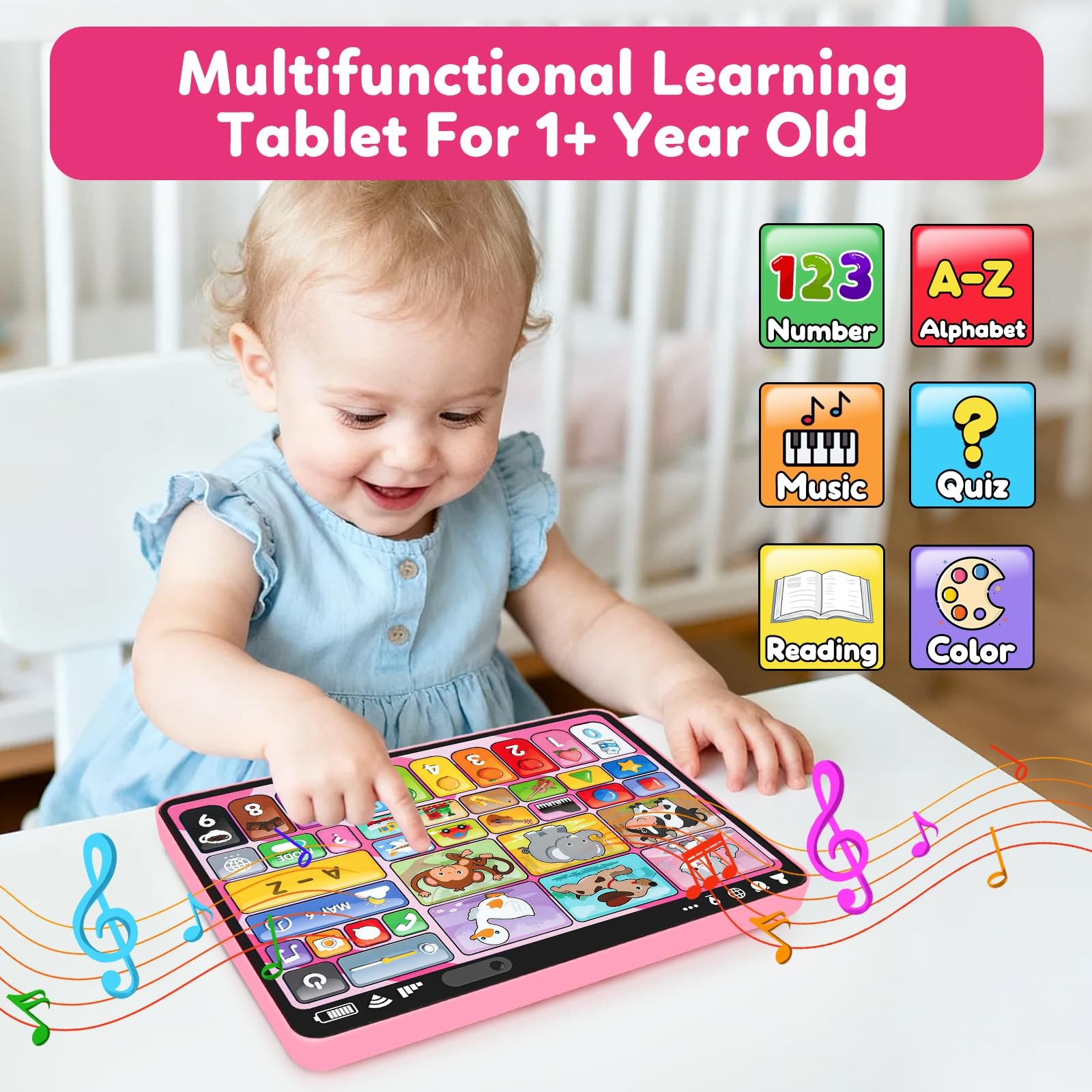 Trilingual Learning Toy Tablet with Music & Sound, Montessori Speech Therapy …