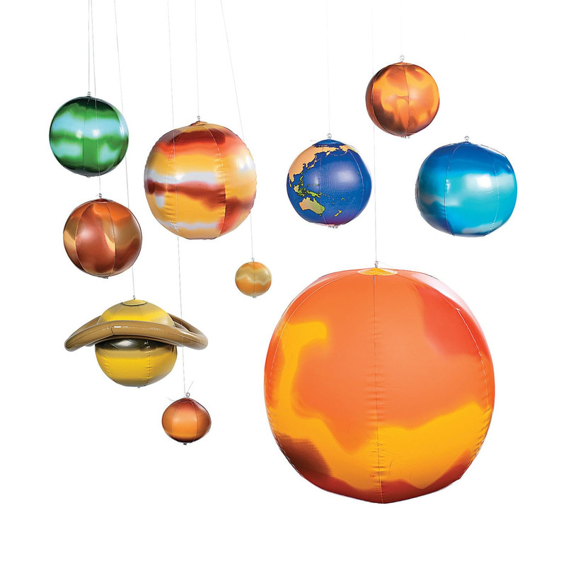 Fun Express Inflatable Solar System Model Kit – 10 Piece Educational Space Toys