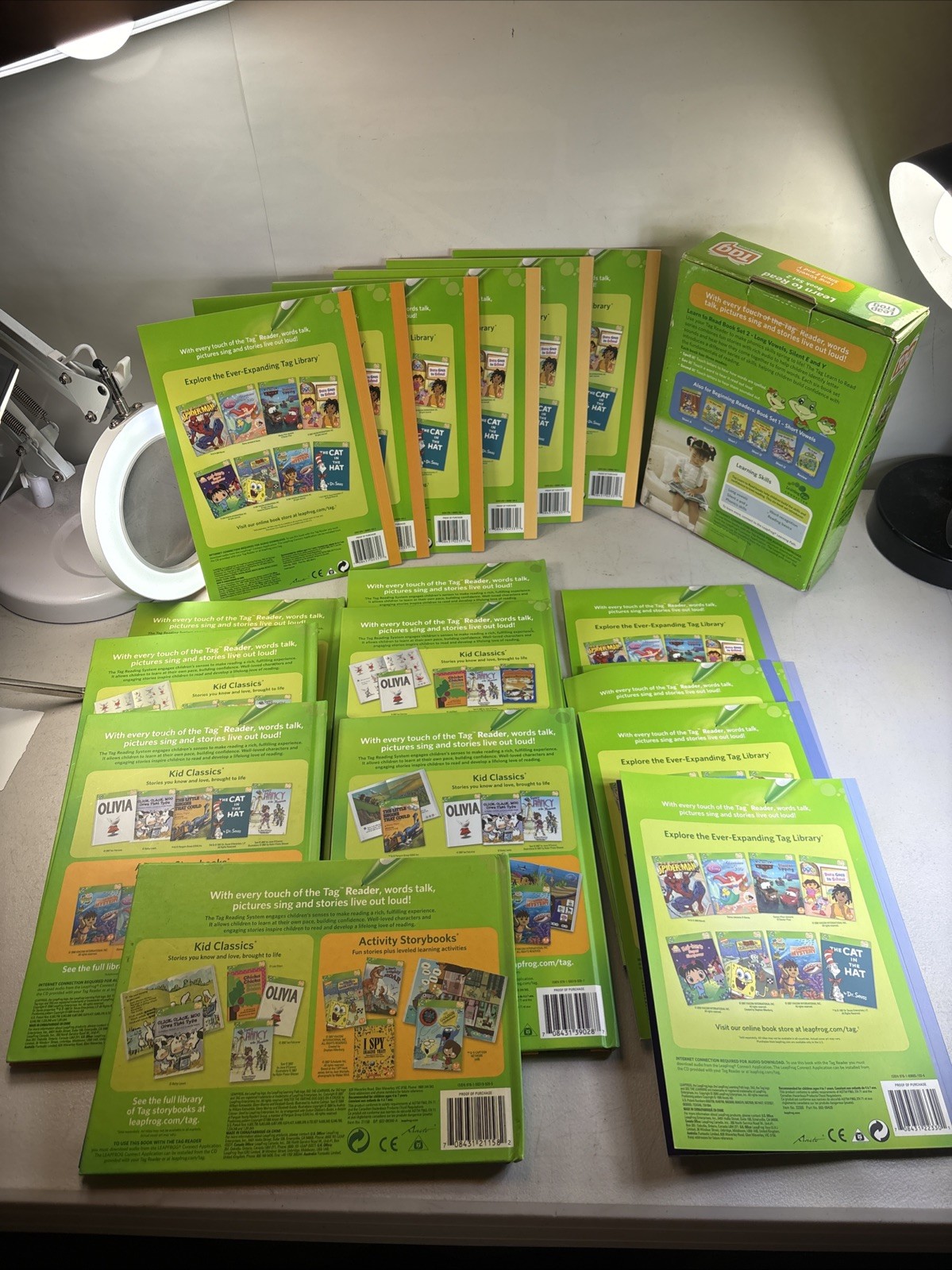 LeapFrog Leap Reader Tag Learn to Read Book Lot Olivia King Fu Panda 196B17