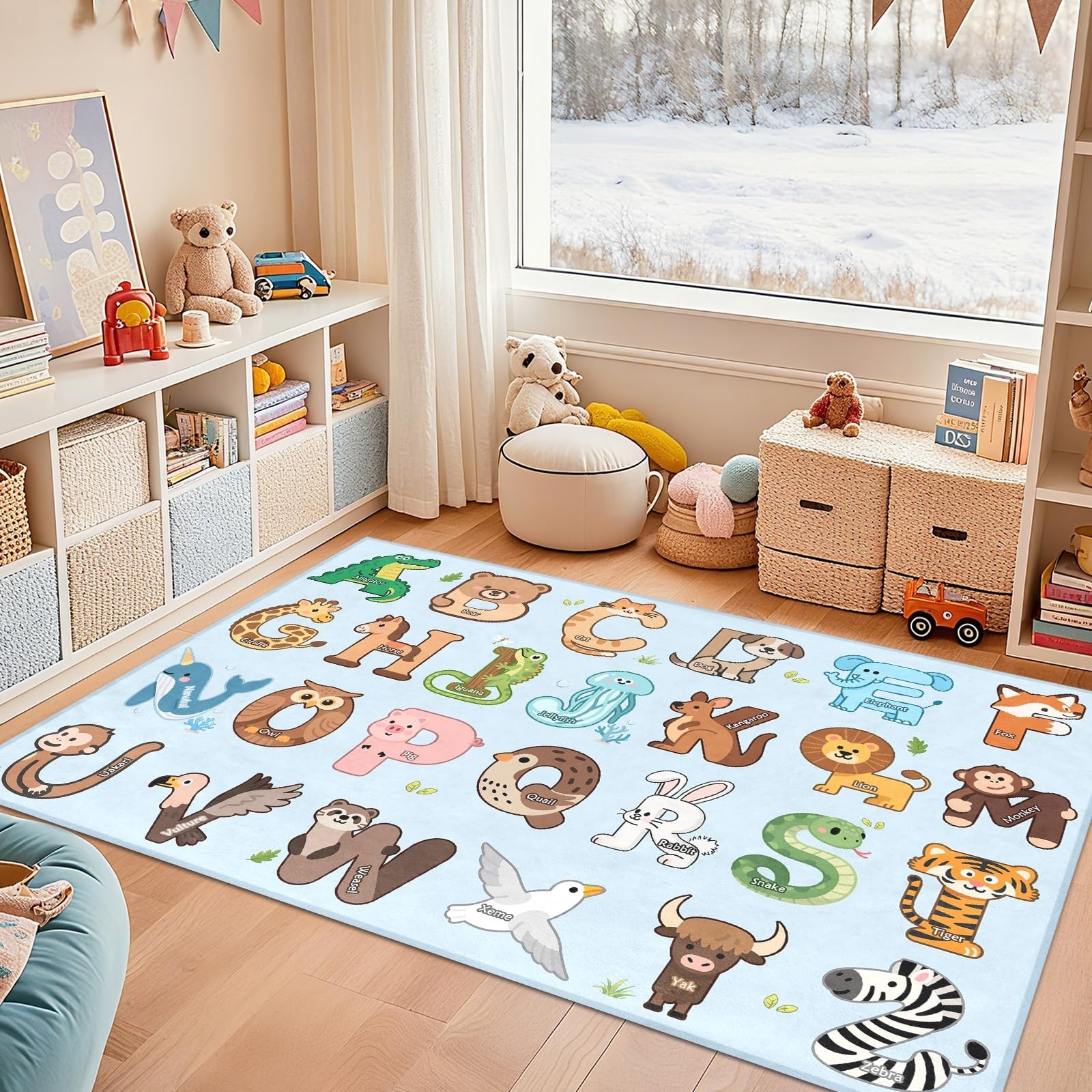 Kids Rugs for Playroom – 2.5×4 Feet ABC Rug for Toddler Children Educational …