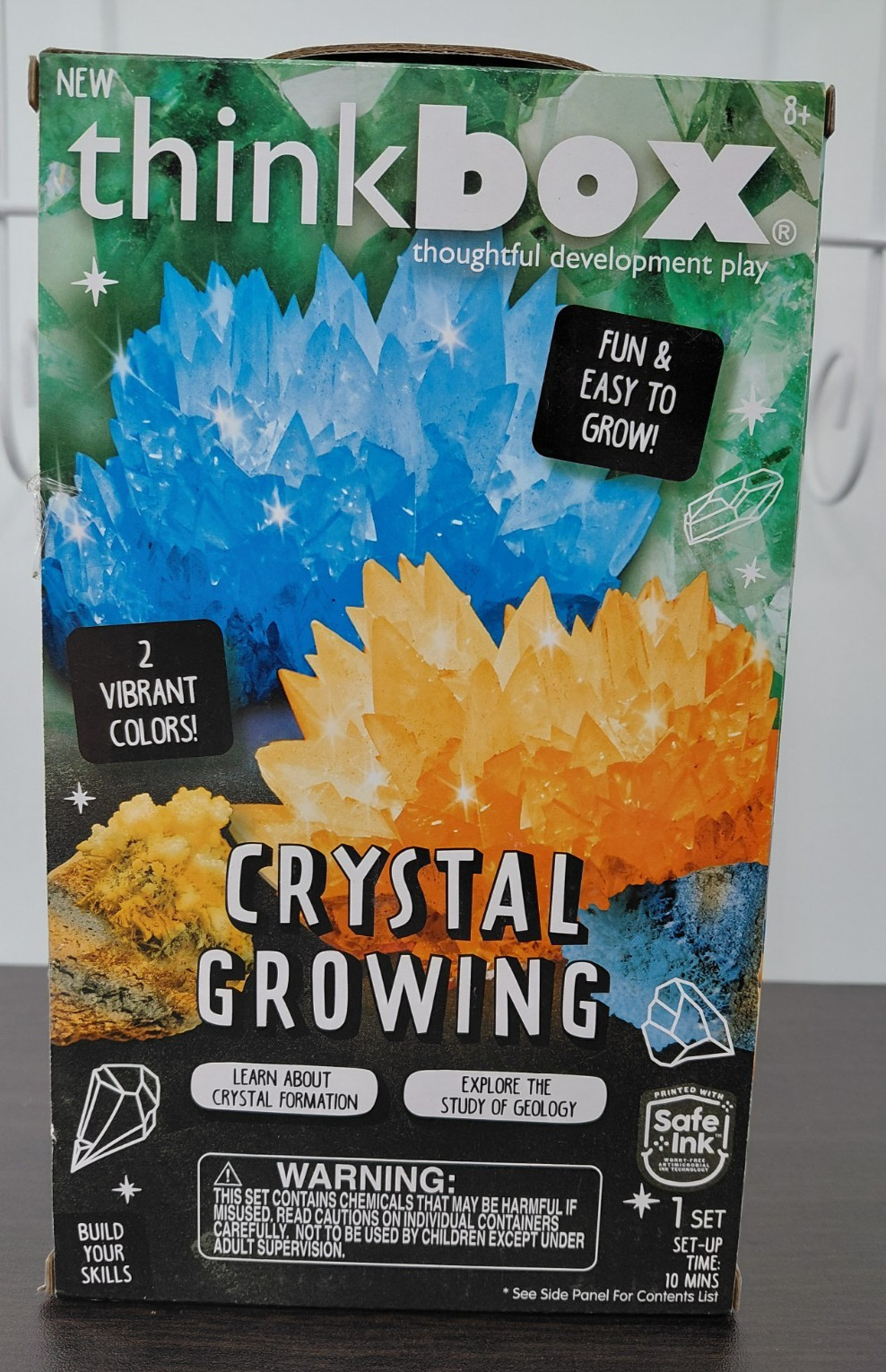 Thinkbox DIY Kids Play Fun Science Kit Crystal Growing Colorful Vibrant Ages 8+