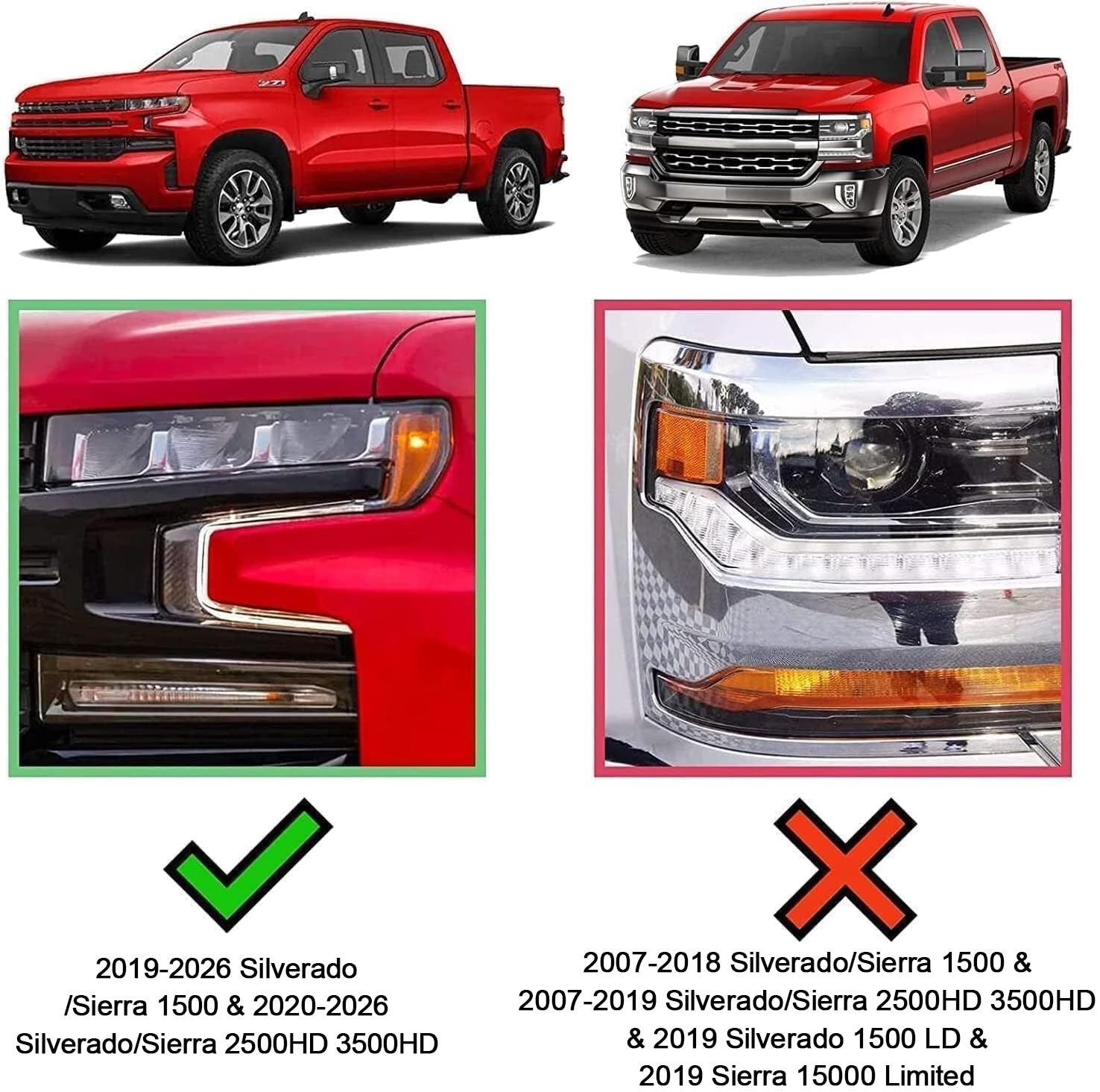 19-26 Chevy Silverado GMC Sierra 1500 2500 3500 Crew Cab 6″ Running Boards Steps