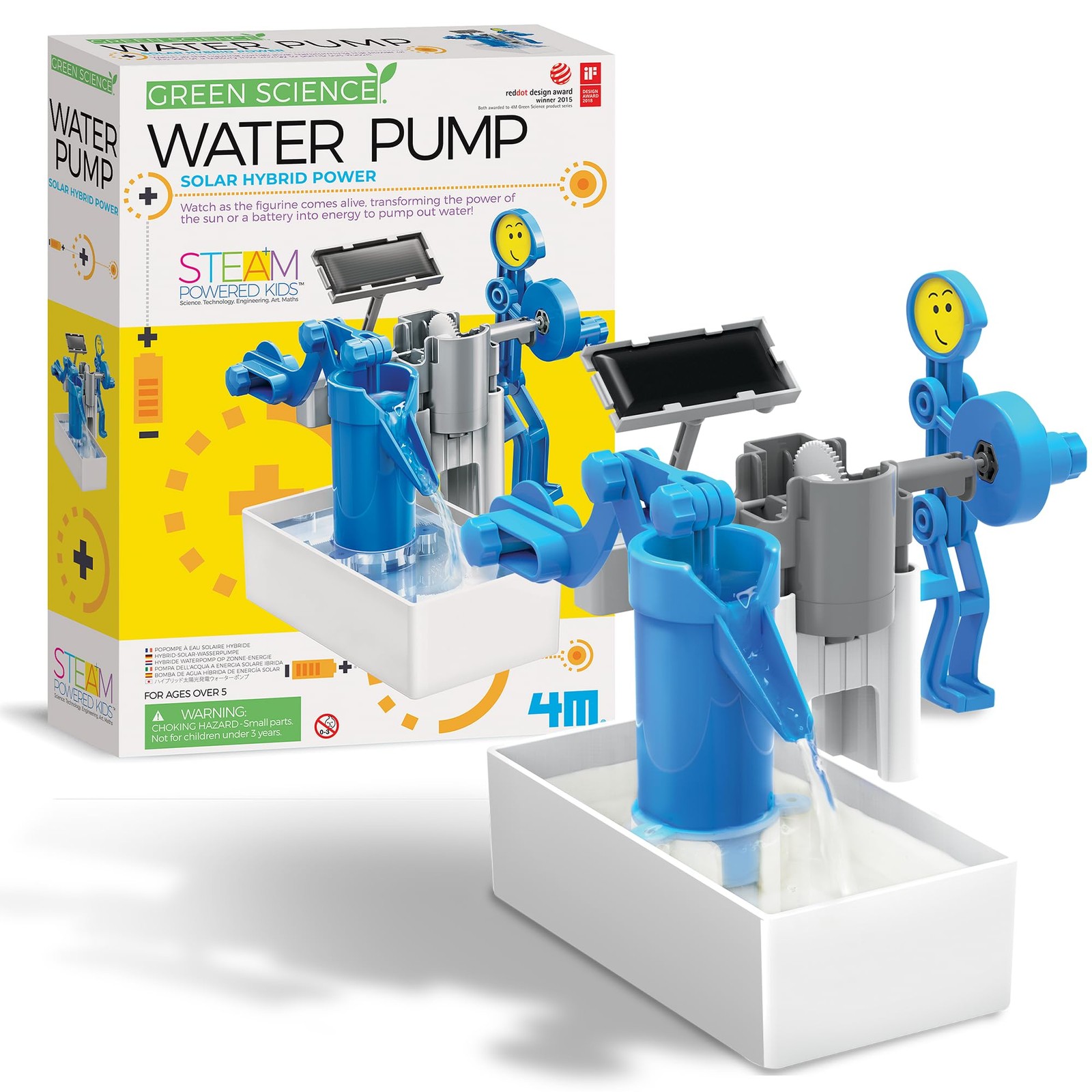 Green Science – Hybrid Solar Power Water Pump – Dual Power STEM Toys Educatio…