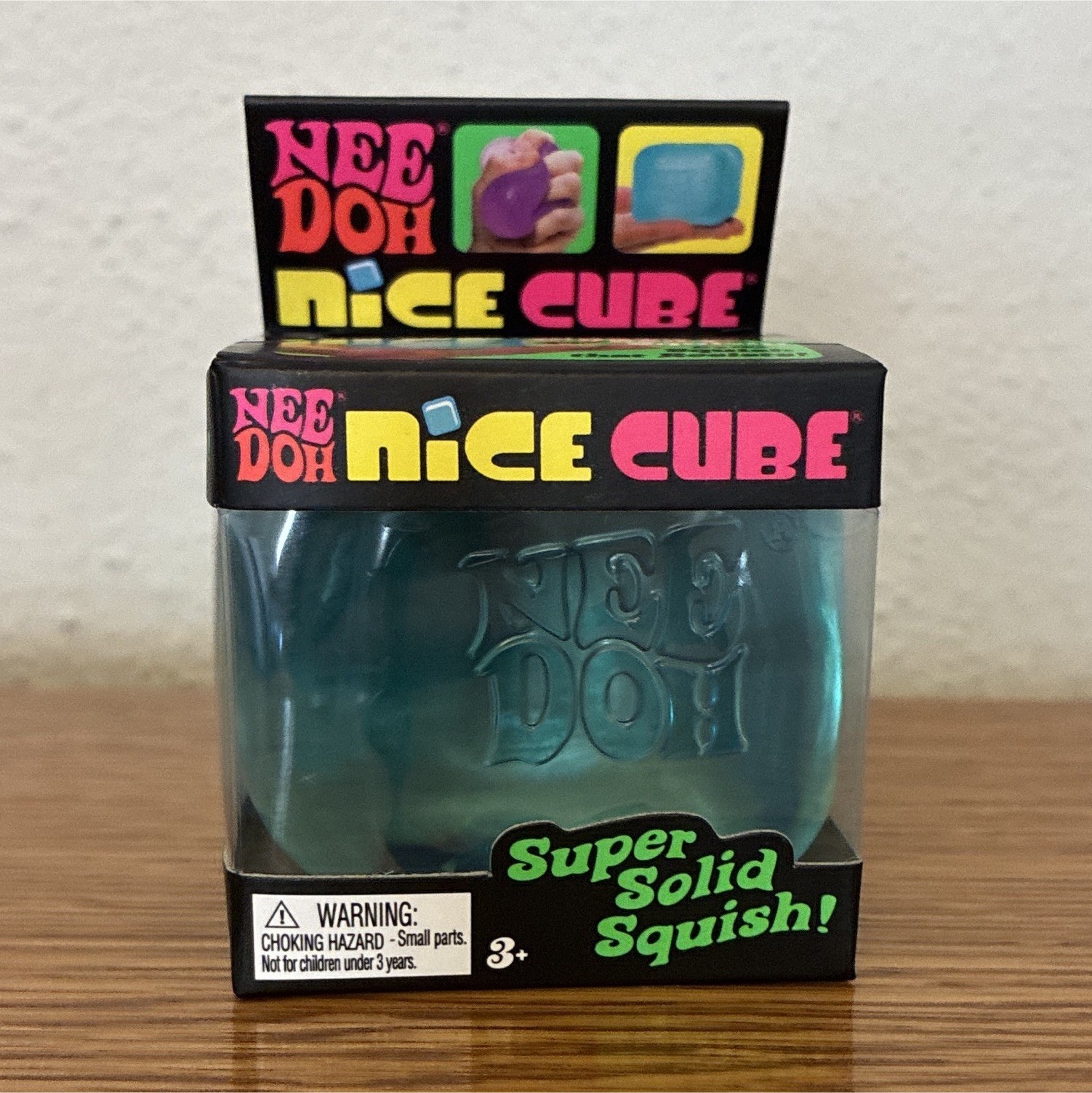 NeeDoh Nice Cube Super Solid Squish Tactile Squeeze Toy, Blue (NCBND)