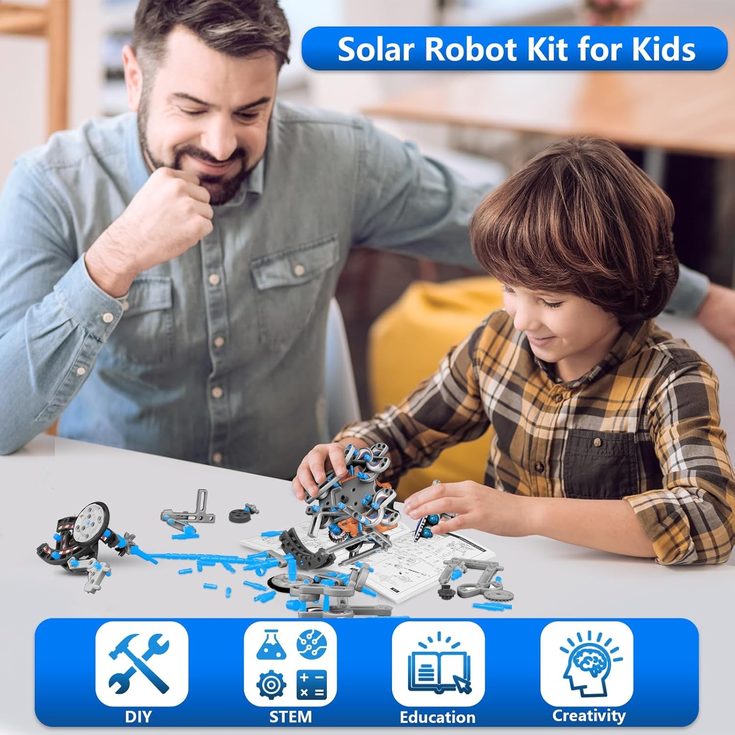 13-in-1 Solar Robot STEM Kit for Kids Ages 8-12, Science & Robotics Building Toy