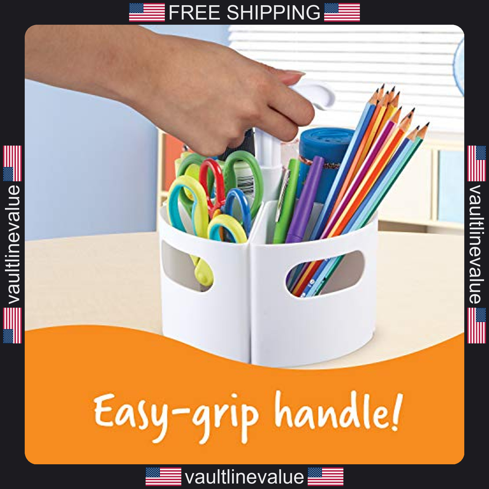 Learning Resources Create-A-Space White Desk Organizer Mini Storage Center Set