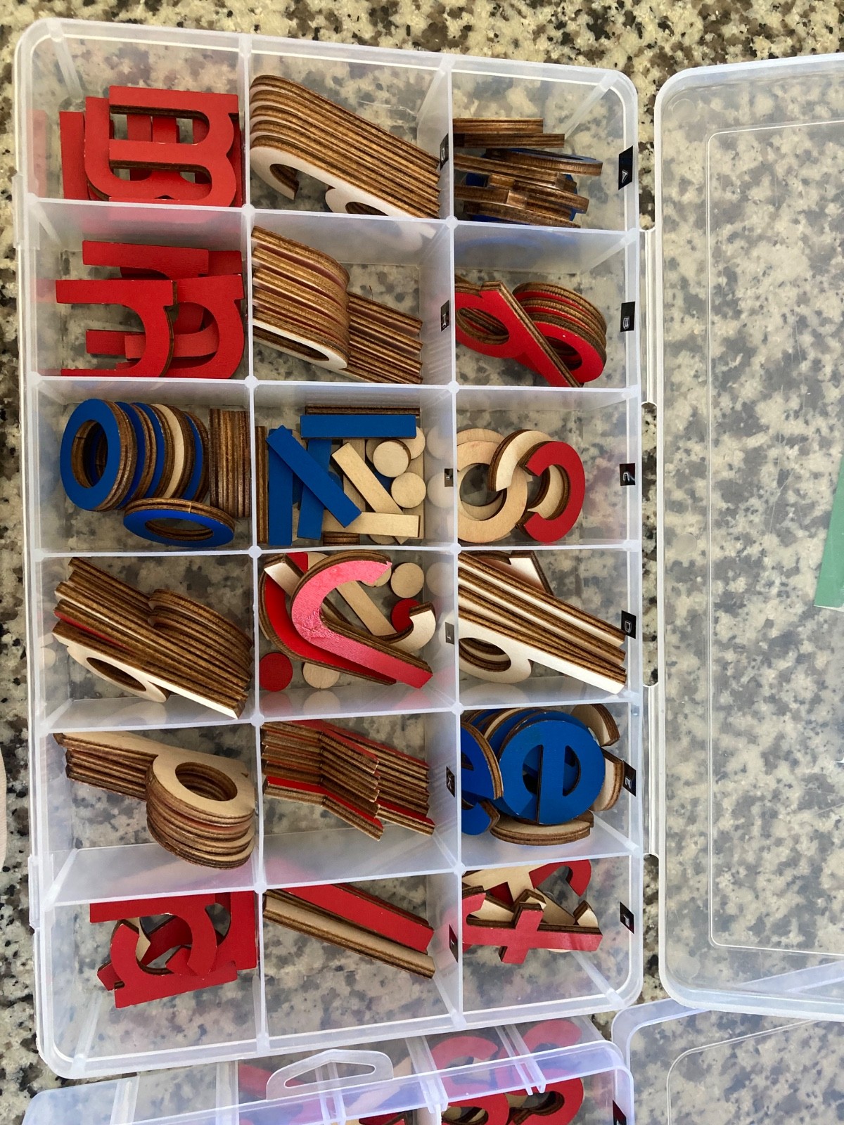 Montessori Wooden Movable Alphabet with Plastic Box Preschool Spelling Learning