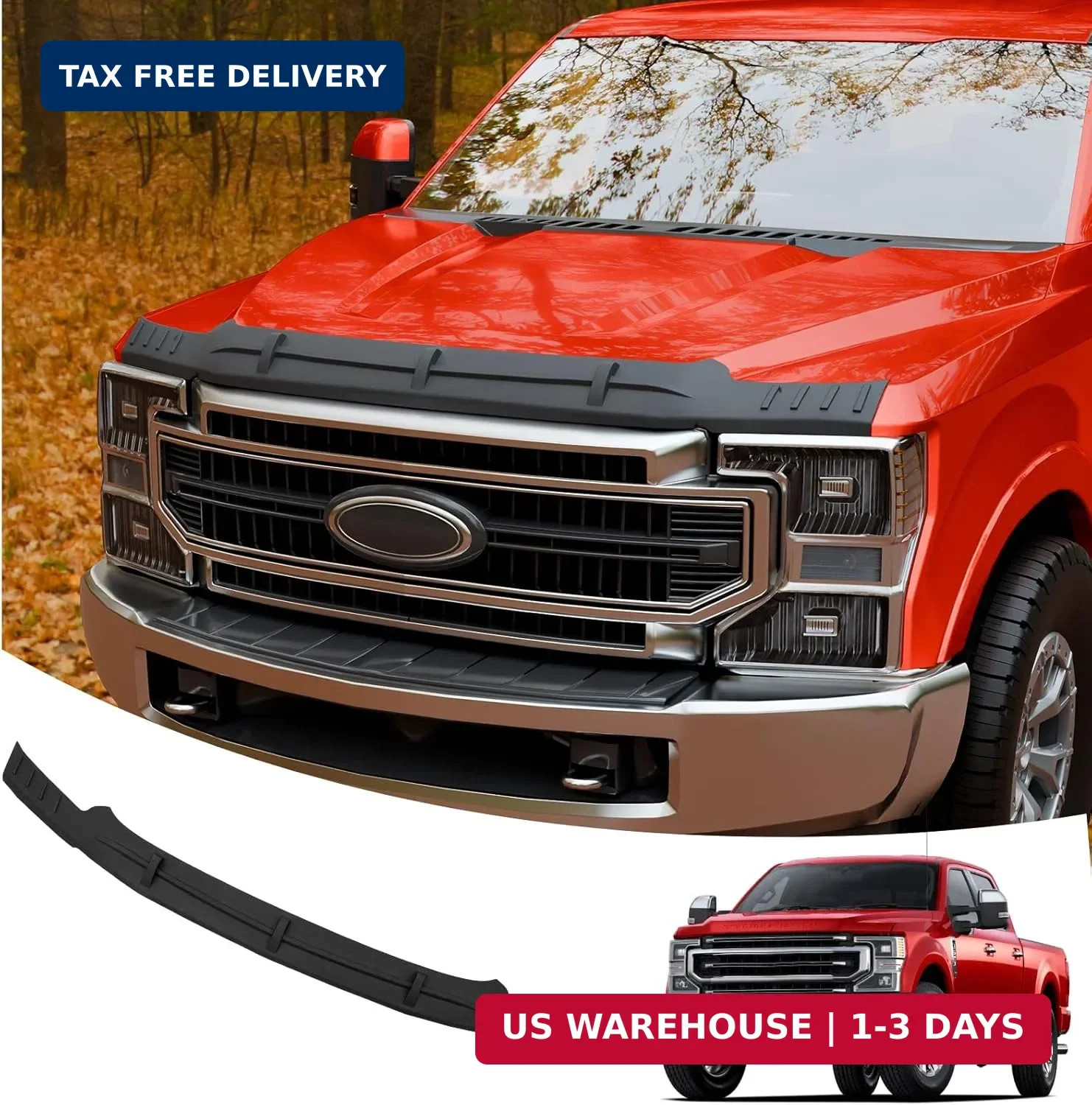 TPE Hood Protector Compatible with 2017-2022 Ford F250 F350 F450 F550 Super Duty