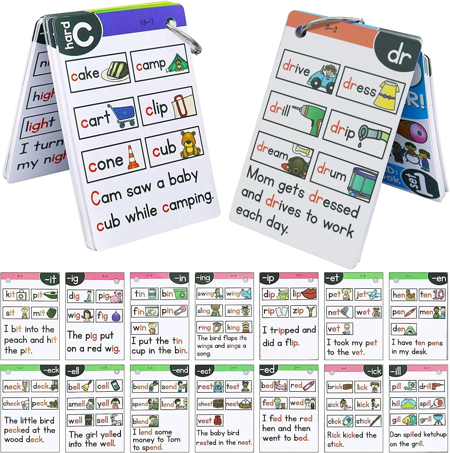 Torlam Phonics Flash Cards Learn to Read Spelling Reading Sight Words…