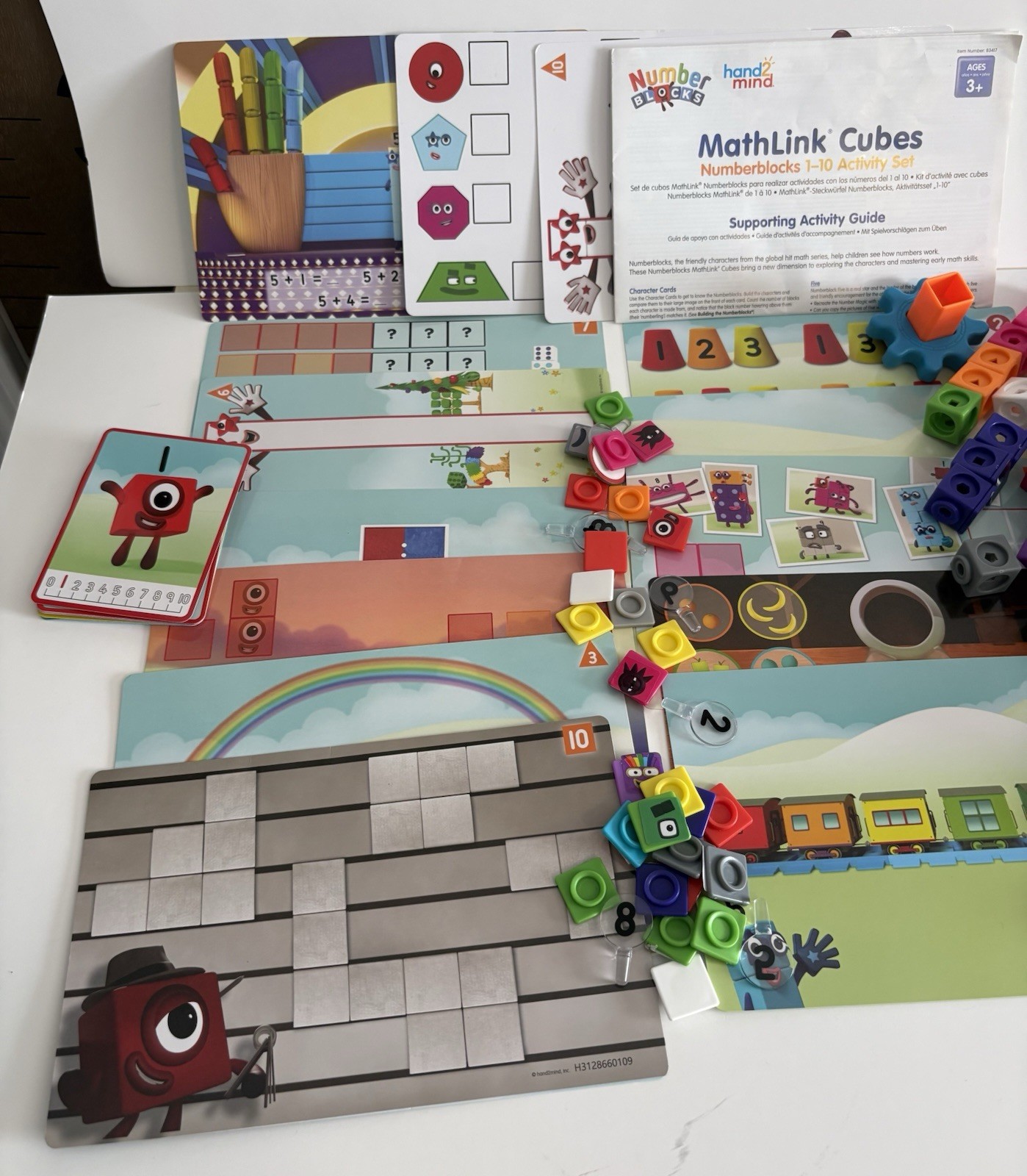 Numberblocks MathLink Cubes 1-10 Activity Set w Cards Mats & Cubes Incomplete
