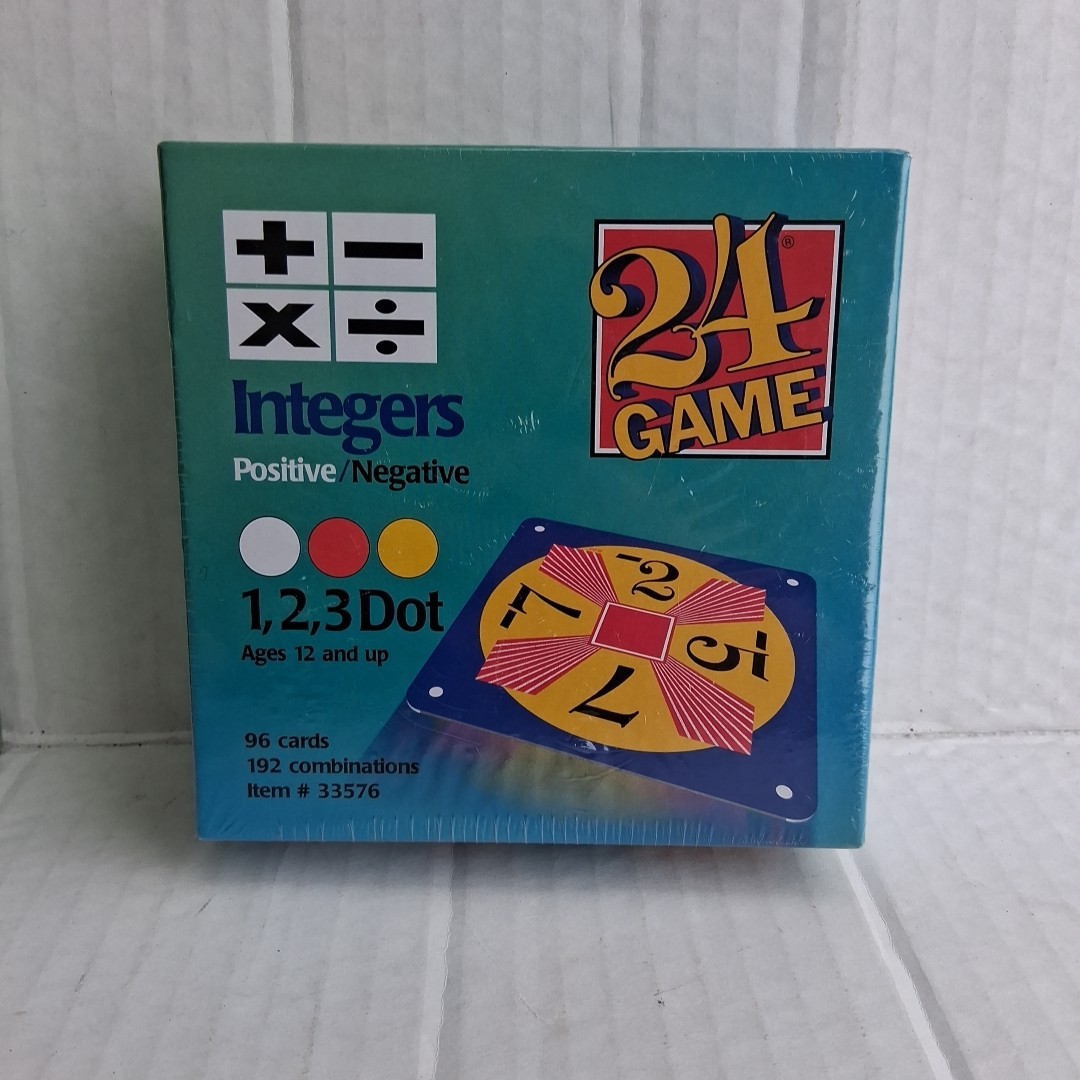 24 Game Integers Positive/Negative 1 2 3 Dot 96 Cards 192 Combinations BRAND NEW
