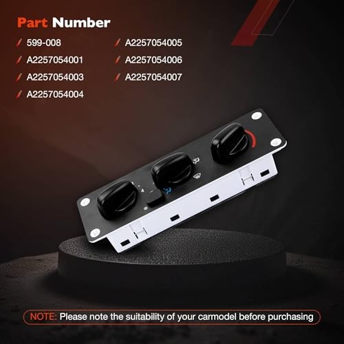 599-008 Front Climate Control Module A/C Heater Air Conditioning Panel,