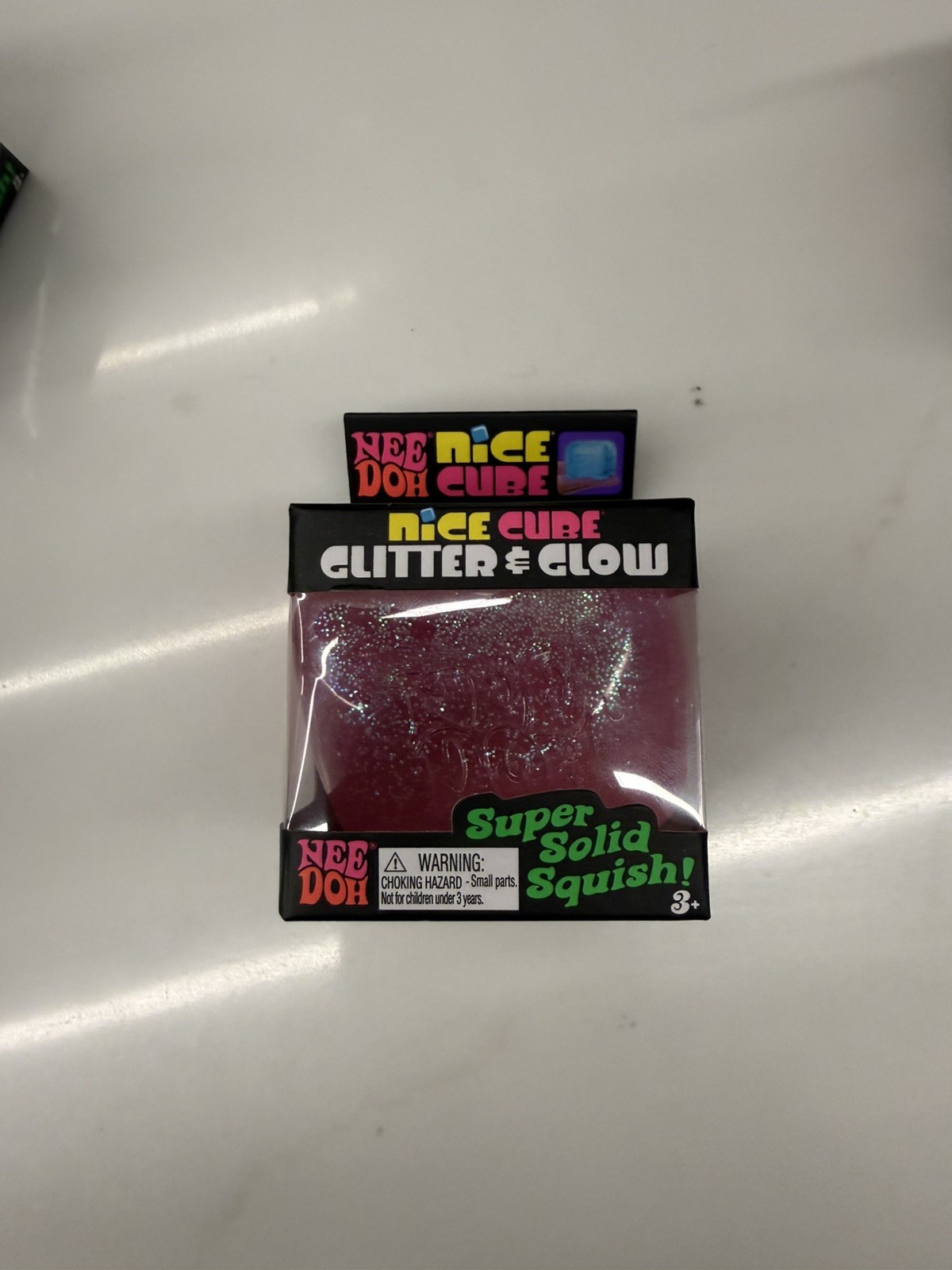 NeeDoh Nice Cube Glitter and Glow Nee Doh Squishy PINK NEW