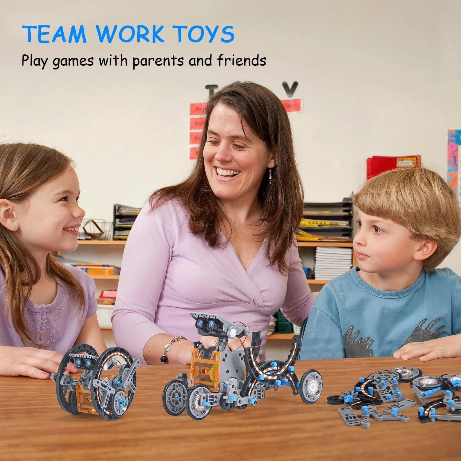 AESGOGO STEM Projects 12-in-1 Creation Solar Robot Kit,Science Grey