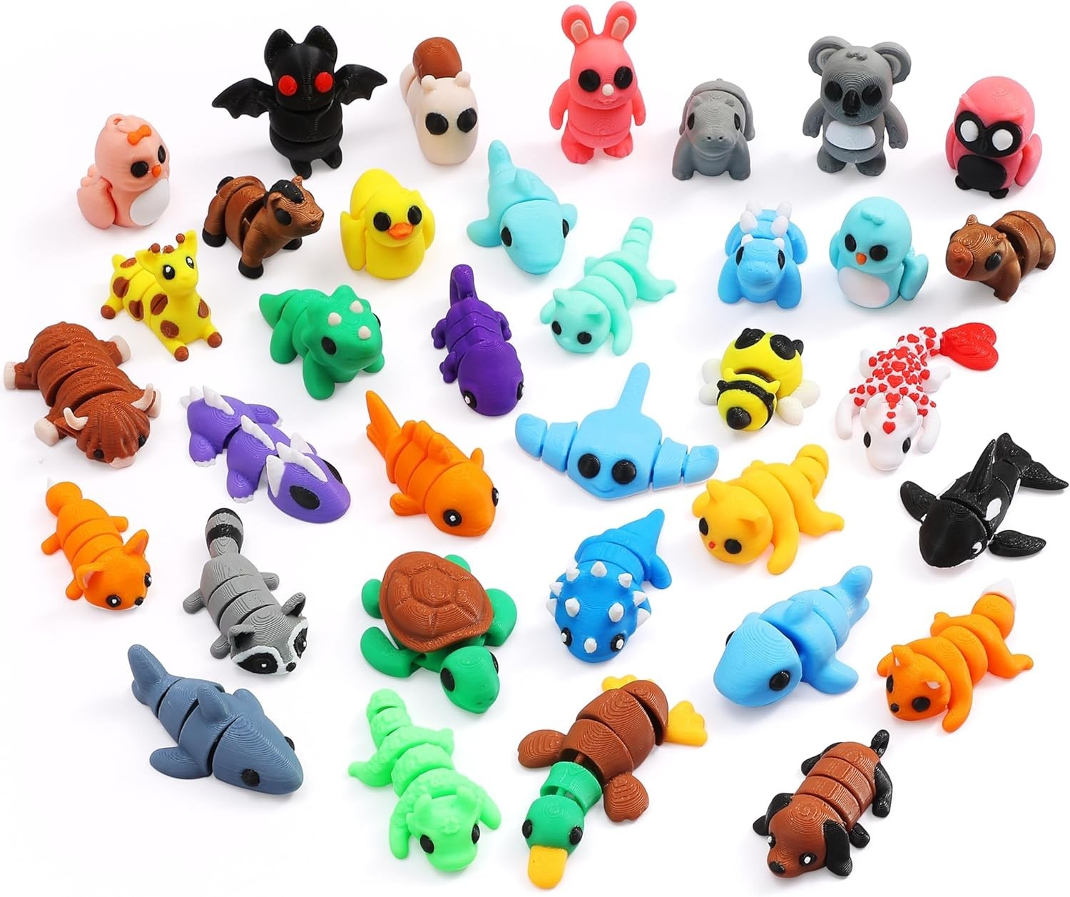 Articulated Mini Animals – 35 Pcs Fidget Toys for Imaginative Play & Rewards