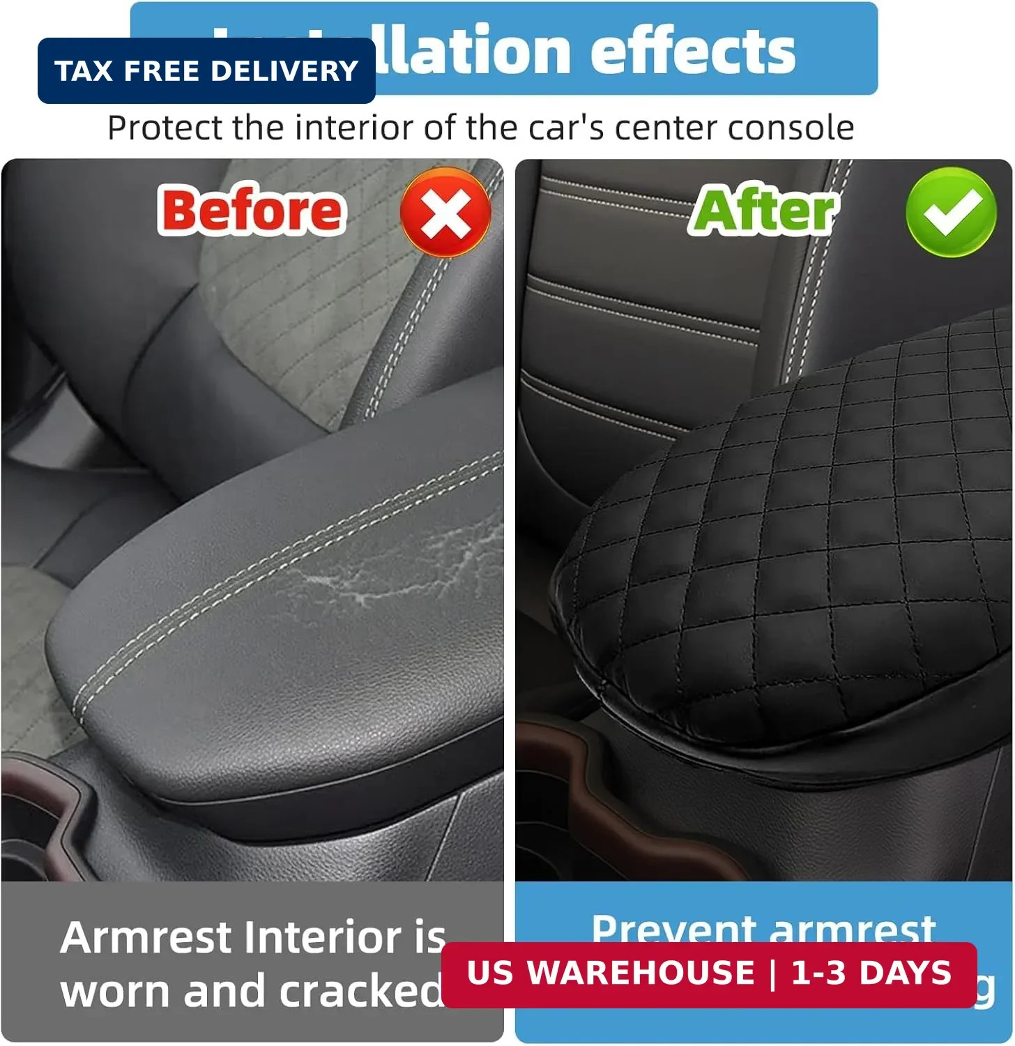 Center Console Armrest Cover for Toyota RAV4 2019 2020 2021 2022 2023 2024 2025