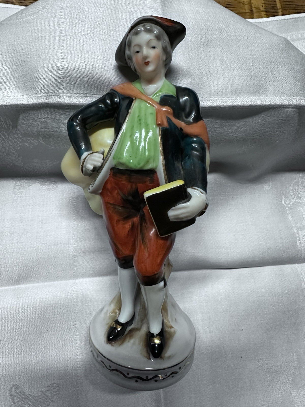 Occupied Japan 3 Figurines … Lady, Man, Clown NEW Condition 7″ height!
