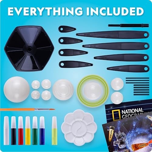 Glow-in-the-Dark Solar System Model Kit for Kids – Build & Paint 3D Planets, STE