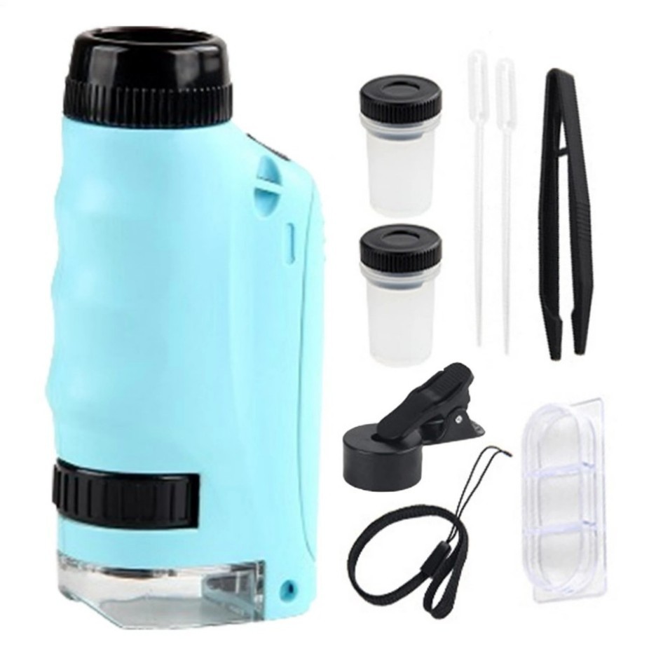 Mini Microscope for Kids gift Portable Microscope LED Lighting Small Handheld+/-