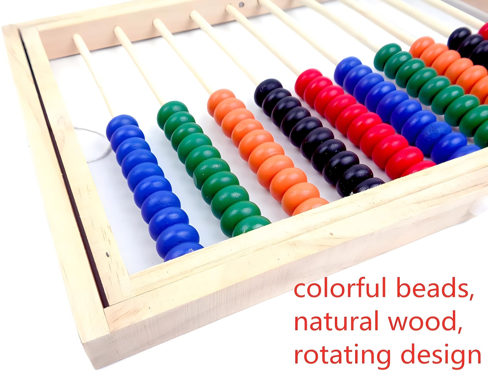 Wooden Counting Number Frame 10 Rows Abacus for Kids Math Learning NEW