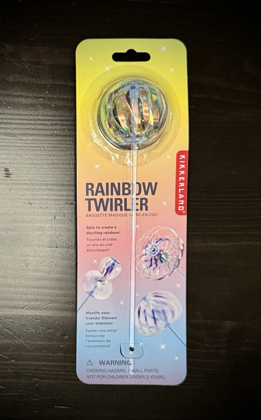 NEW Kikkerland Rainbow Twirler Magic Wand Spin Twirl Swirl Fidget Toy