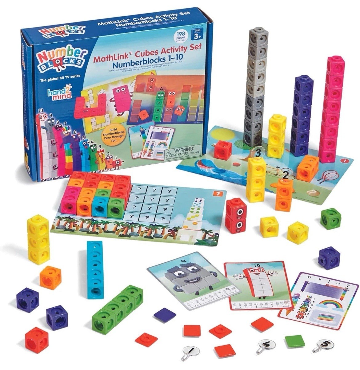 MathLink Cubes Numberblocks 1-10 Set – 198 Pieces Hand2Mind 3+ Homeschool Math