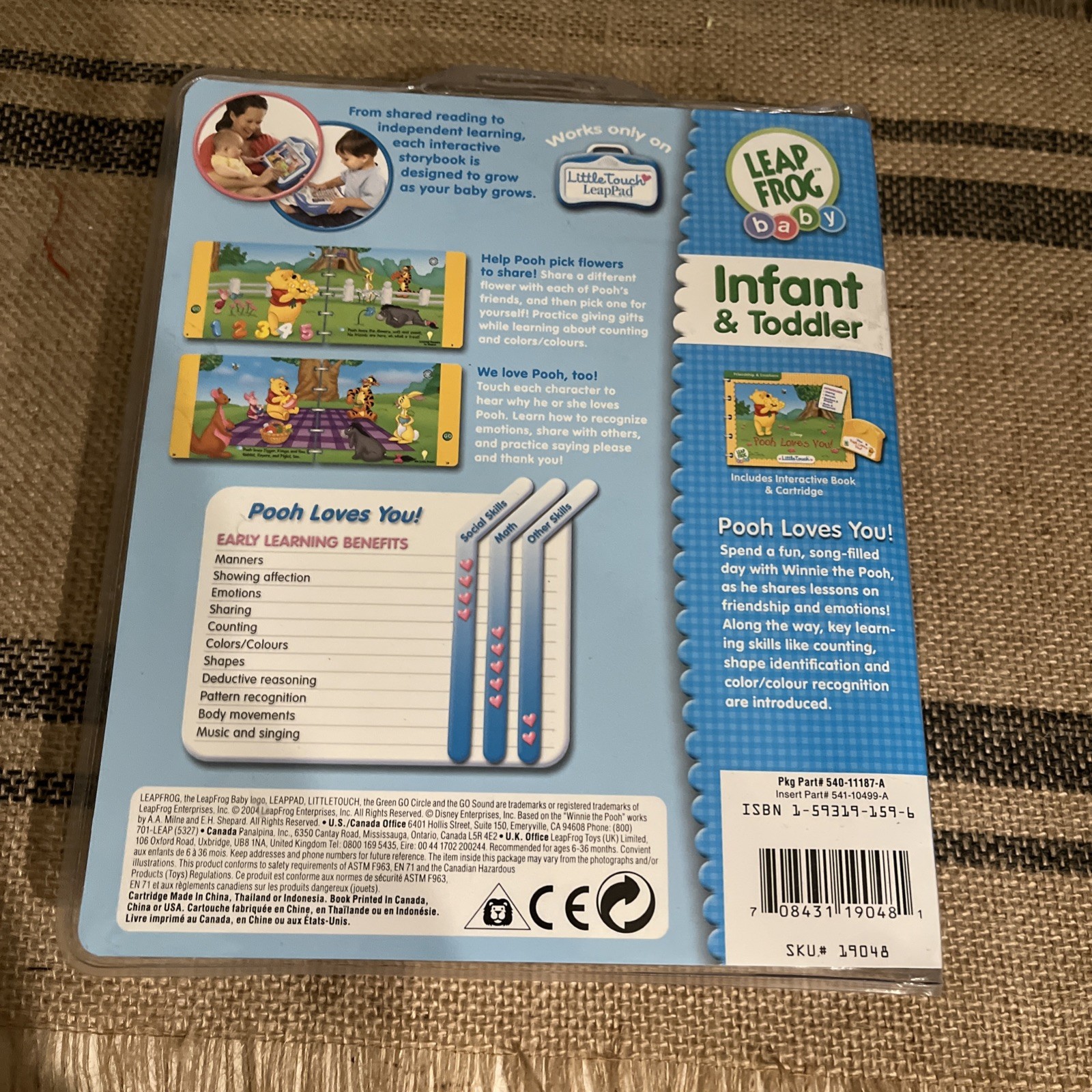 Leap Frog LeapPad Little Touch Library Disney Pooh Loves You Infant And Toddler
