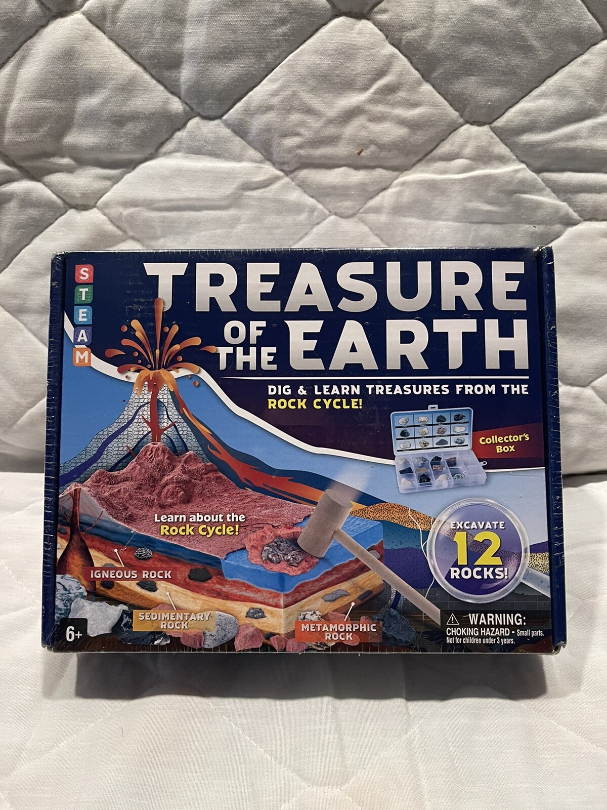 Gemstone Dig Kit Steam Excavate Dig Reveal 12 Gems Plus Tools And Collectors Box