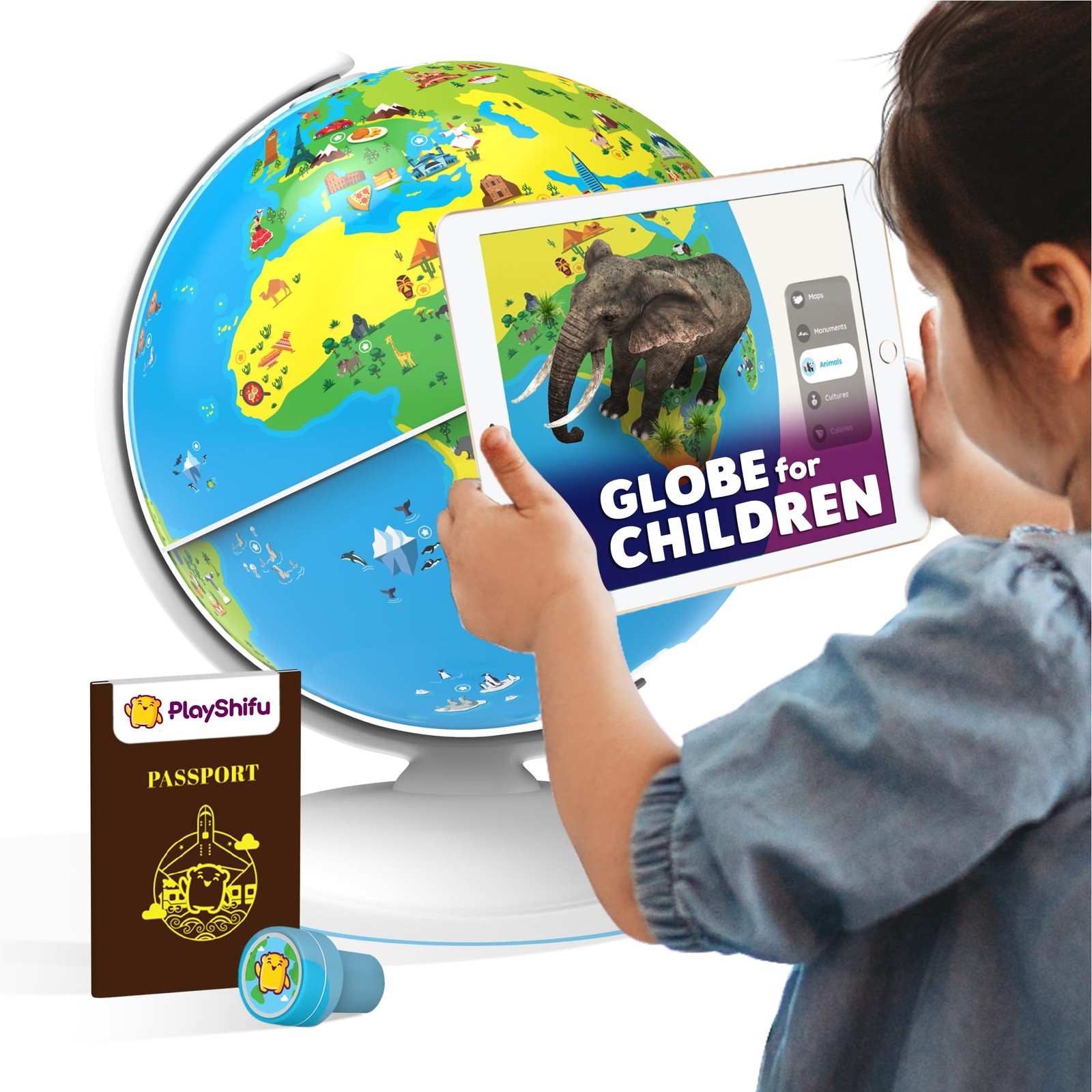 Interactive Kids Globe Orboot Earth 1000+ Facts Animals Places Shifu014 Learning