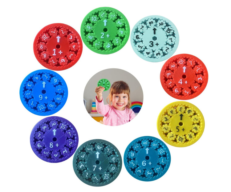 9pcs Math Facts Fidget Spinners Addition Multiplication Game Educational Toy