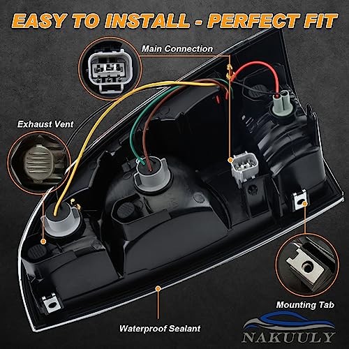 Tail Light Assembly Compatible With 2005-2015 Black Housing with Clear Lens