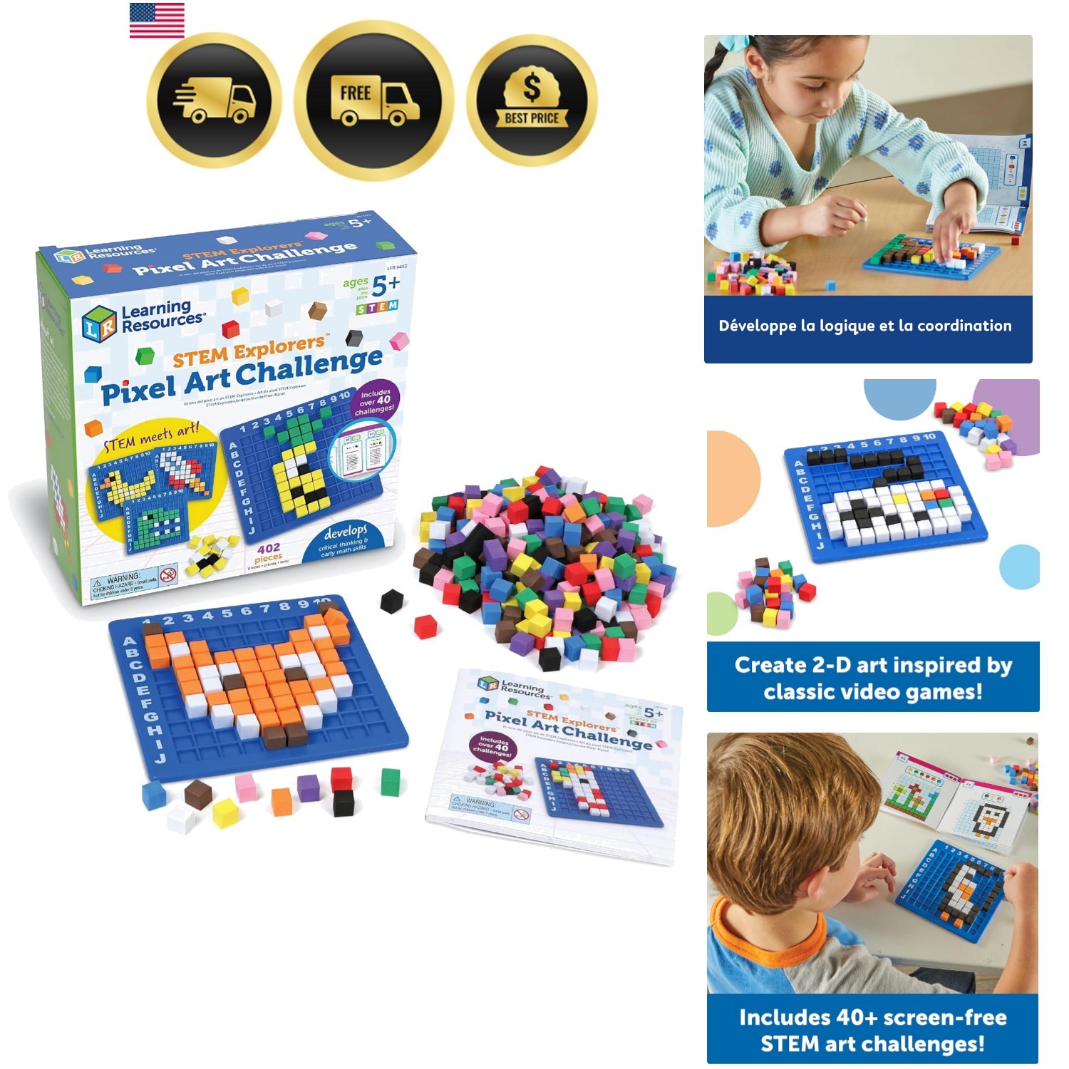 STEM Explorers Pixel Art Challenge – Science Kits & STEM Activities for Kids,…