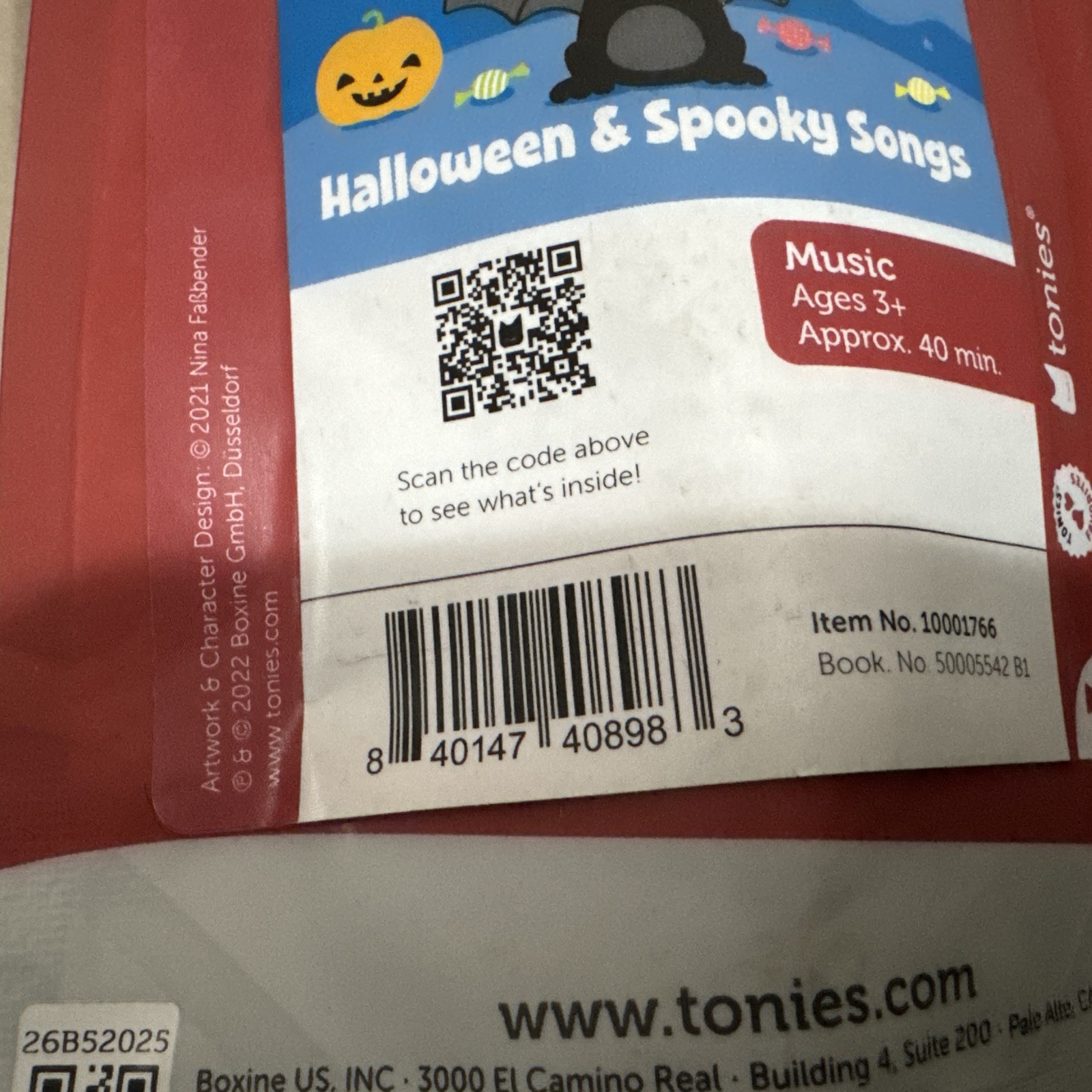 Halloween & Spooky Songs Bat Tonie For Toniebox – US version